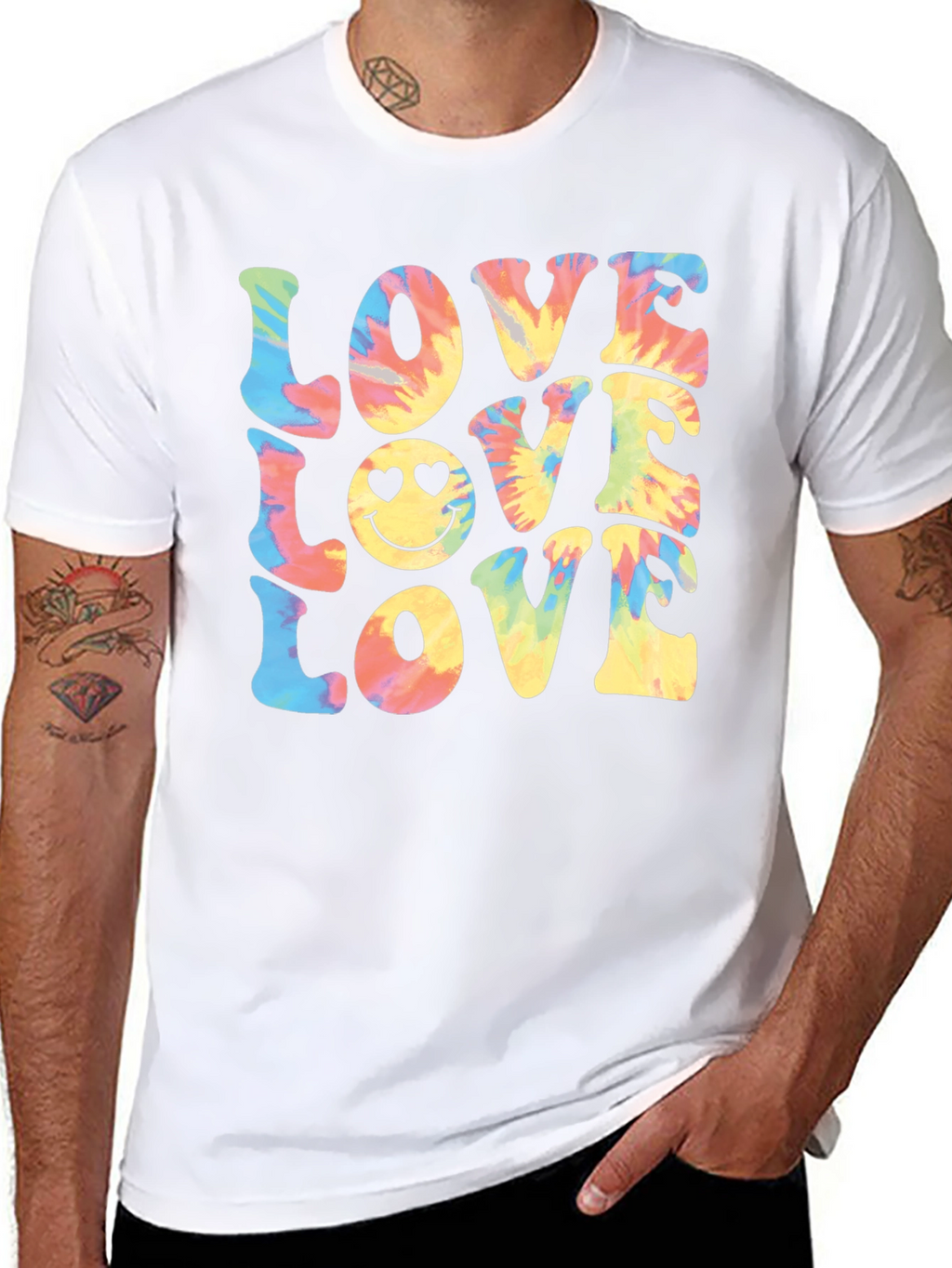 Tie-Dye Love Smiley Face T-Shirt