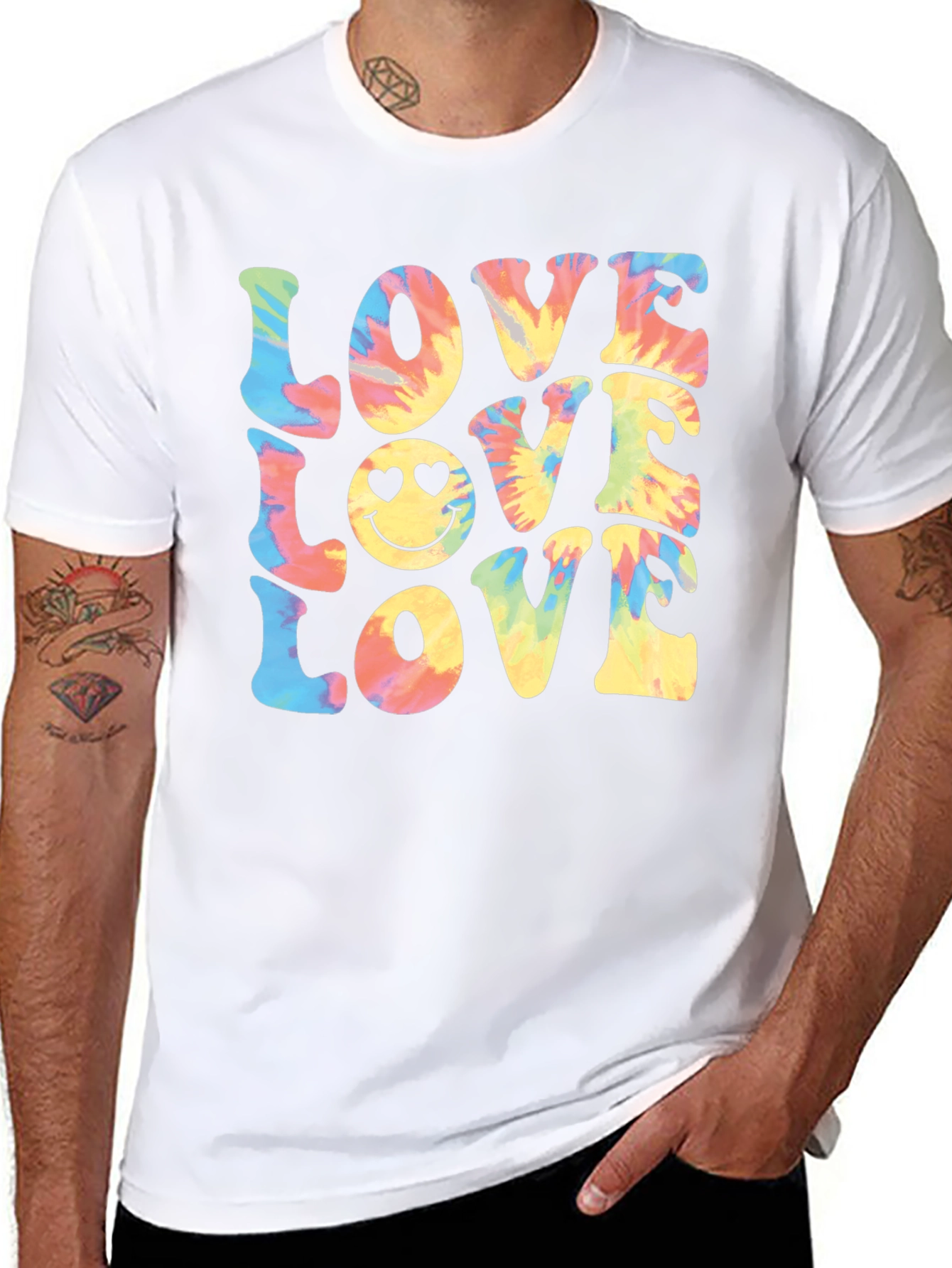 Tie-Dye Love Smiley Face T-Shirt