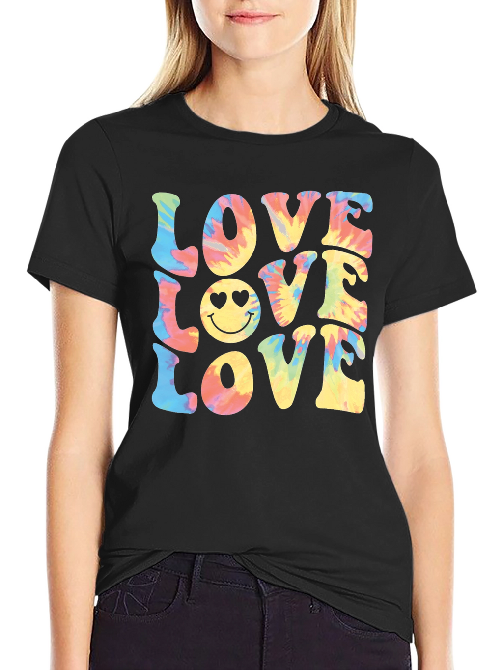 Tie-Dye Love Smiley Face T-Shirt