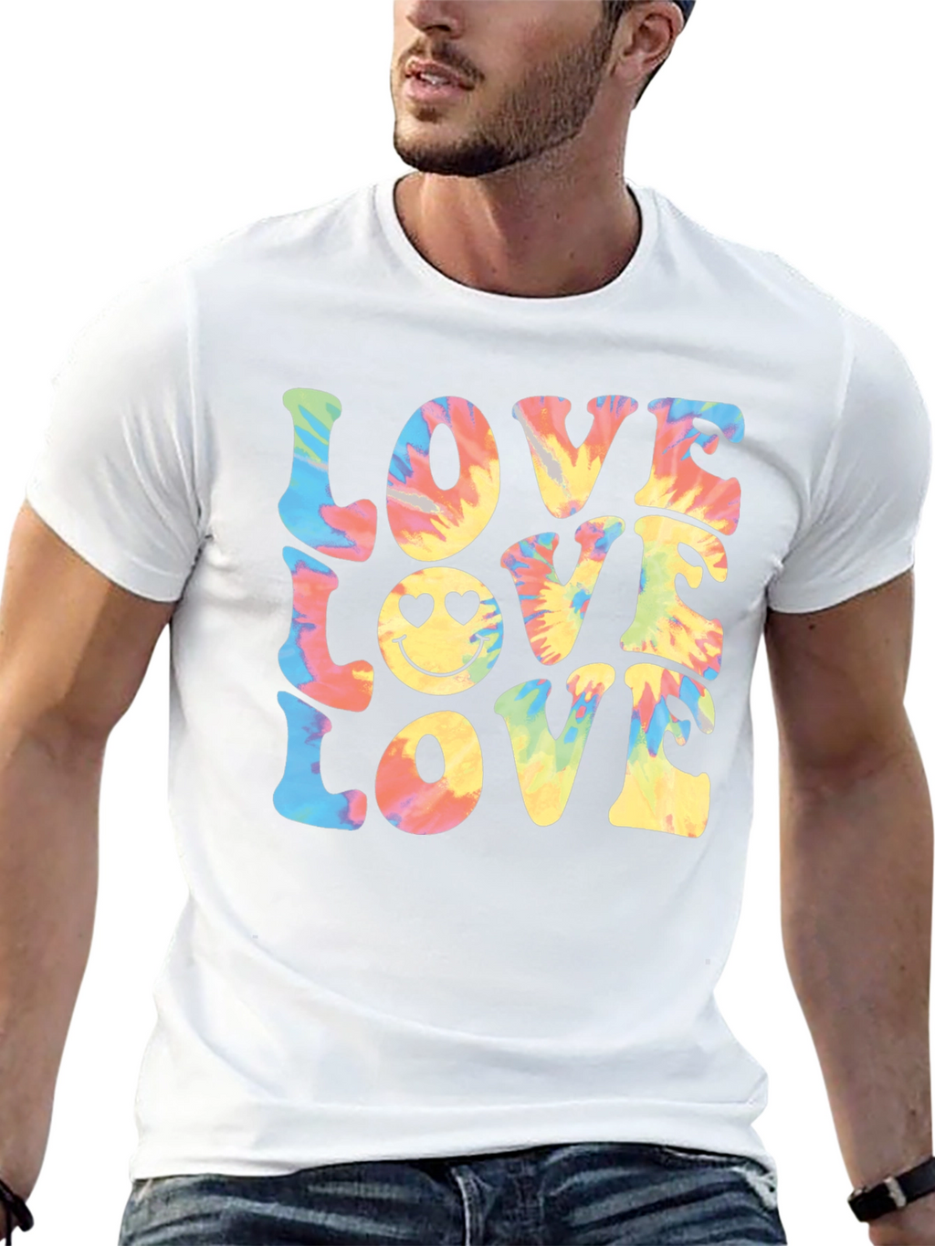 Tie-Dye Love Smiley Face T-Shirt