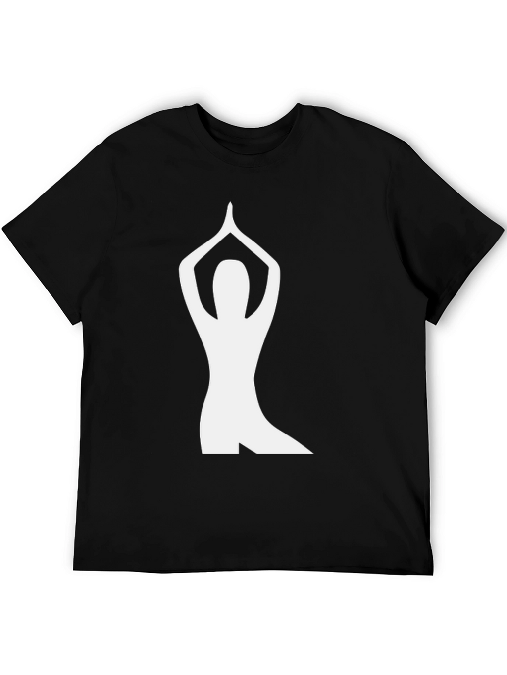 Yoga Pose Graphic Tee - Black Cotton Shirt