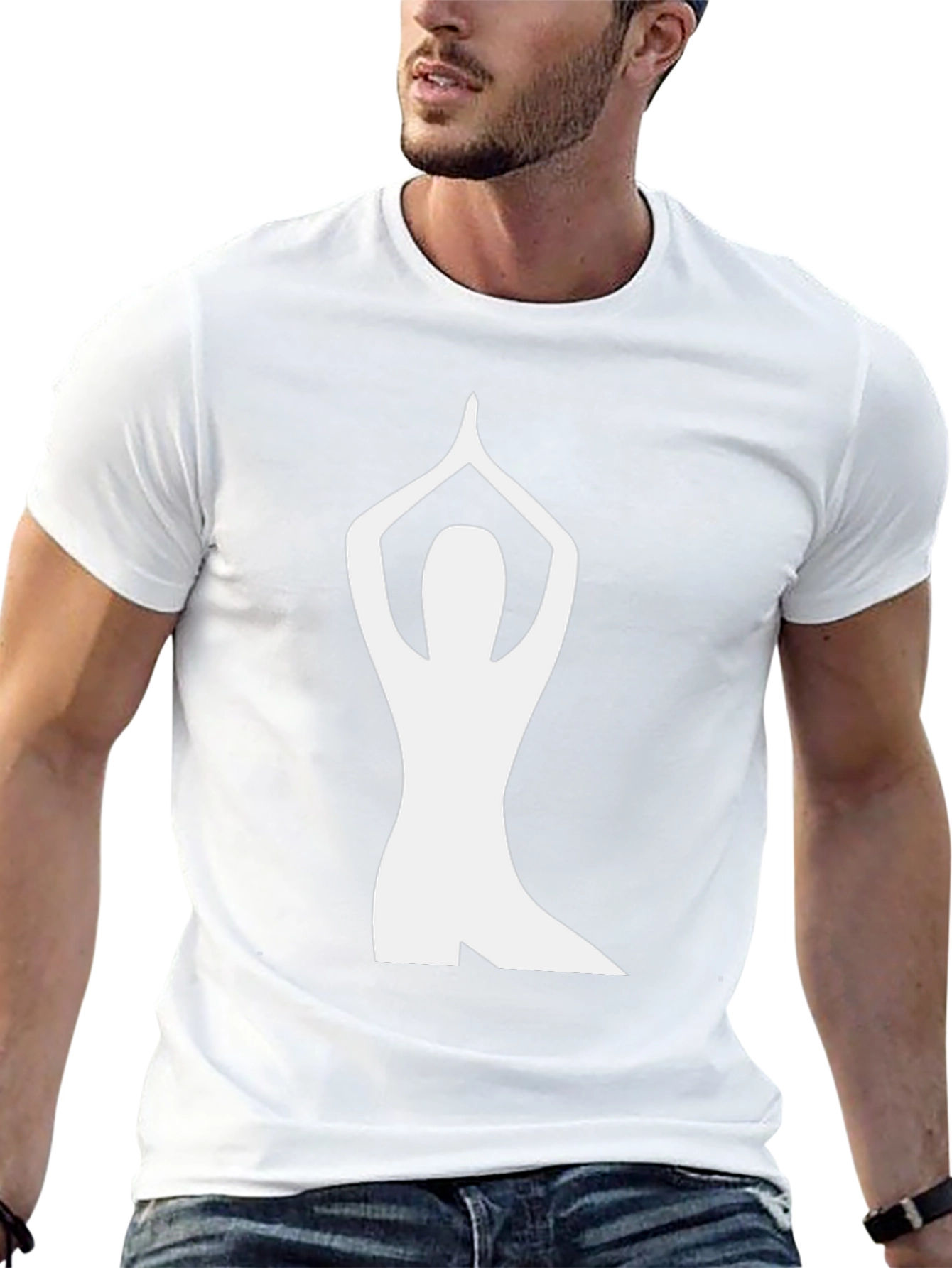 Yoga Pose Graphic Tee - Black Cotton Shirt