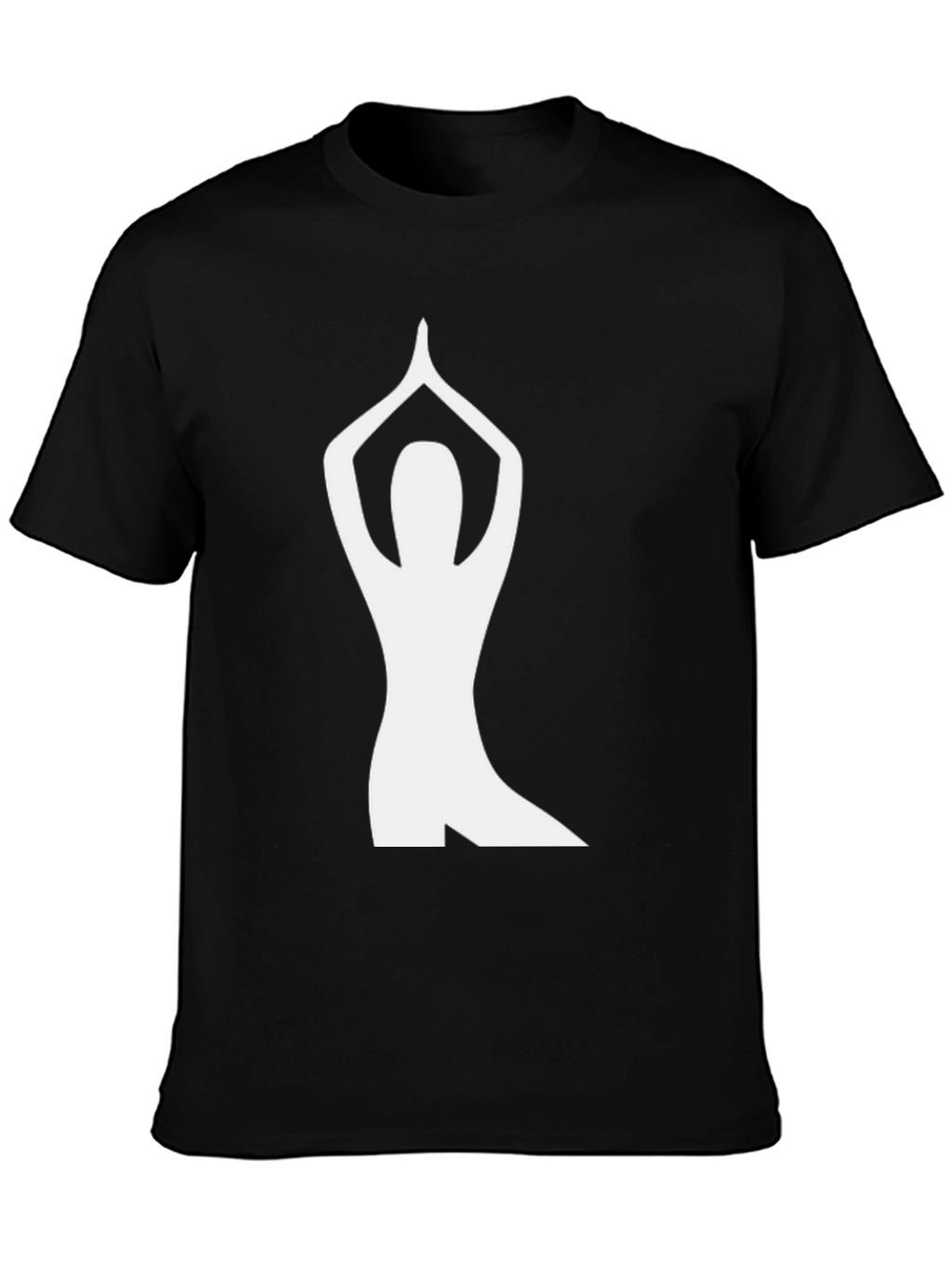 Yoga Pose Graphic Tee - Black Cotton Shirt