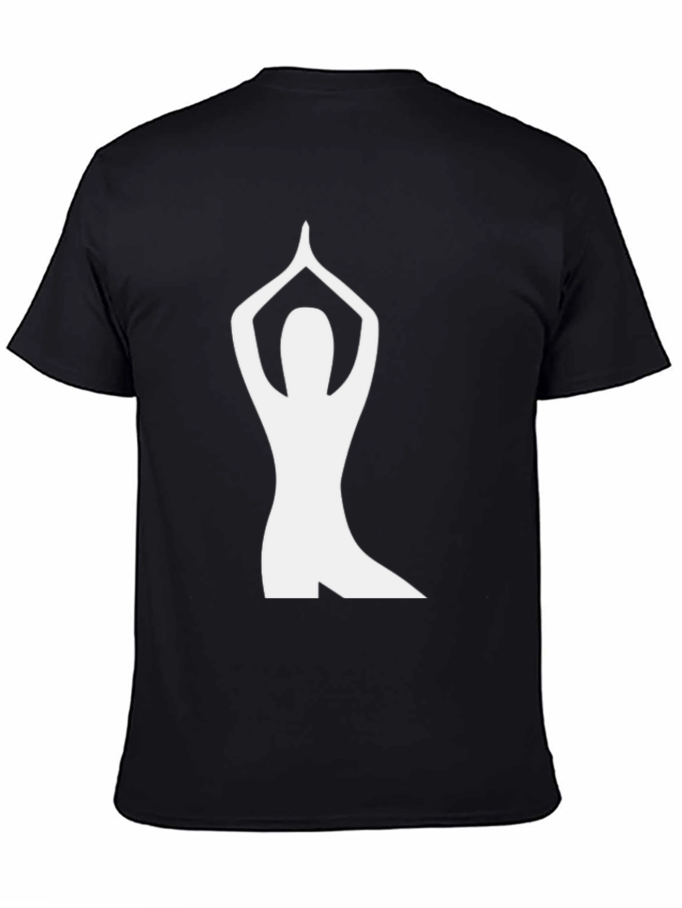 Yoga Pose Graphic Tee - Black Cotton Shirt