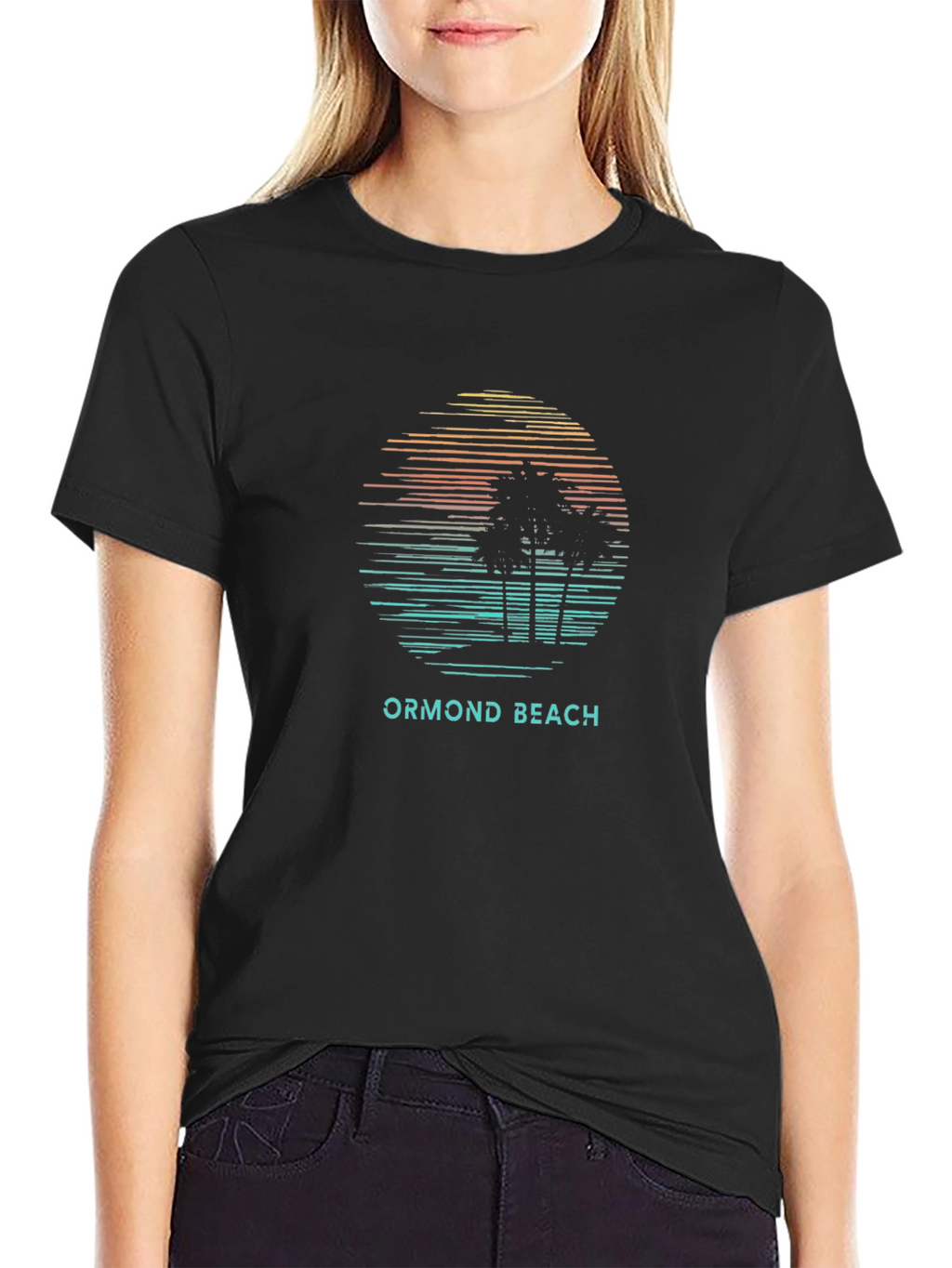 Ormond Beach Sunset Palm Tree Graphic Tee