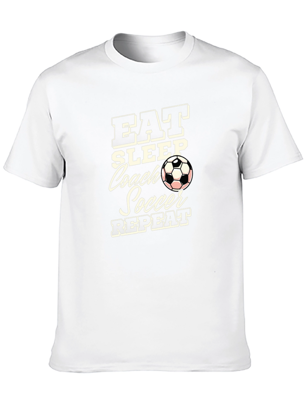 Eat Sleep Coach Soccer Repeat Black T-Shirt