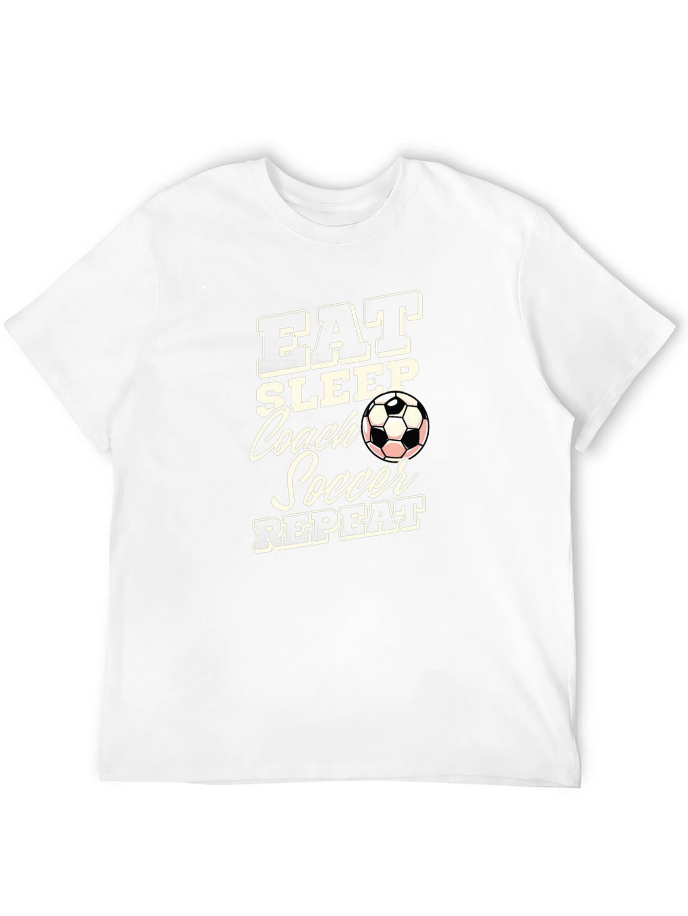 Eat Sleep Coach Soccer Repeat Black T-Shirt