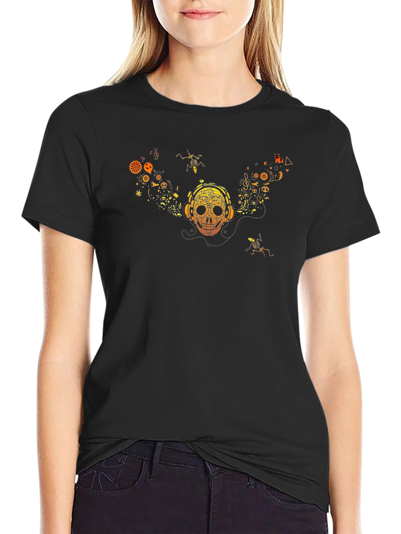 Skull Graphic Tee - Music Lover Style