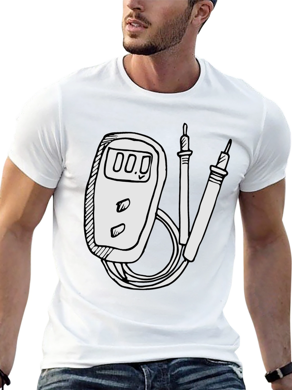 Electrician Humor Tee: Multimeter Graphic T-Shirt