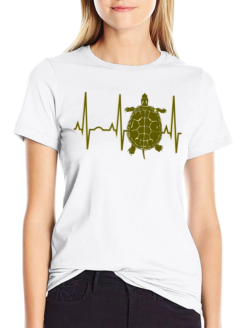 Turtle Heartbeat T-Shirt - Black Cotton Tee