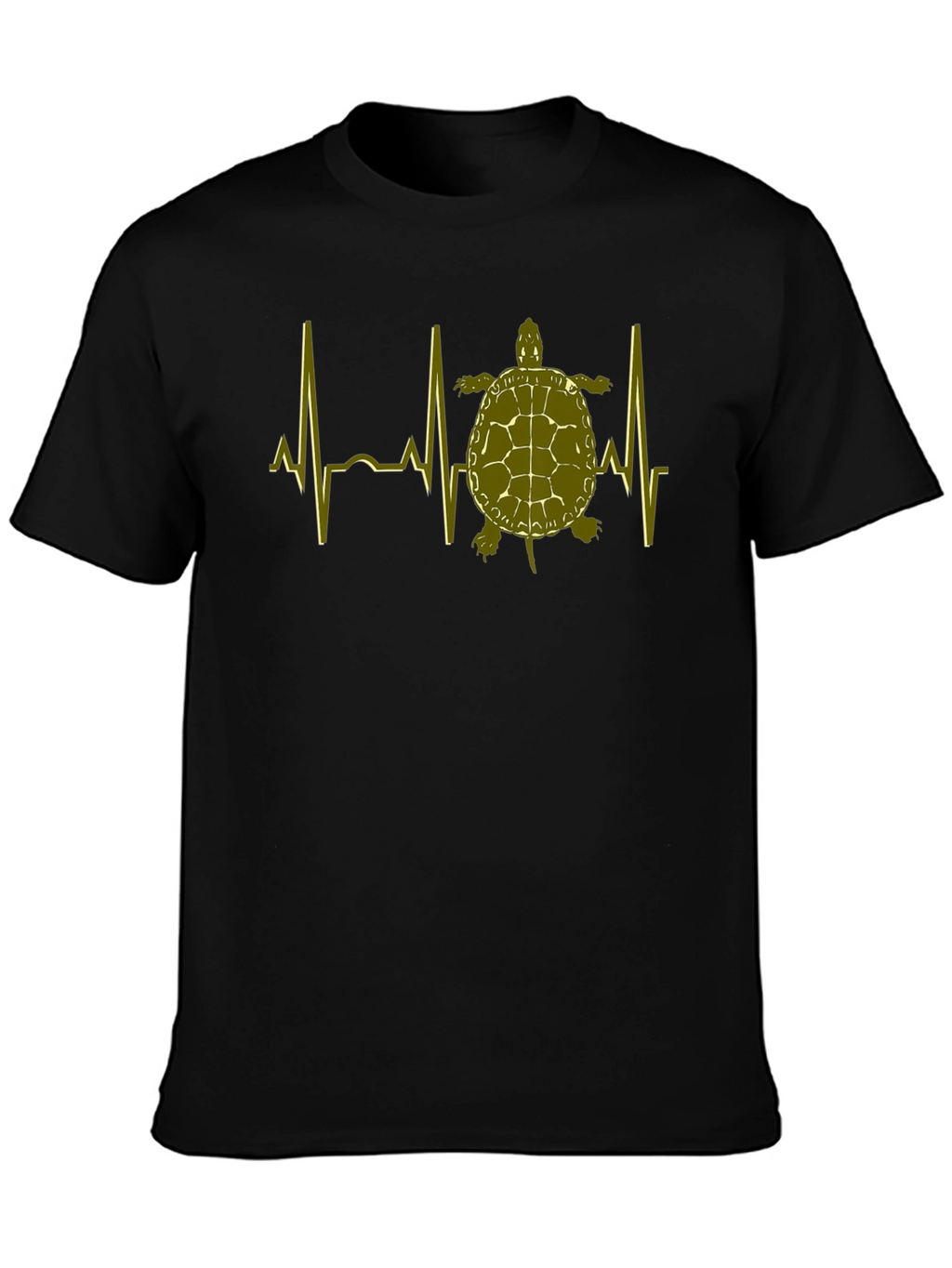 Turtle Heartbeat T-Shirt - Black Cotton Tee