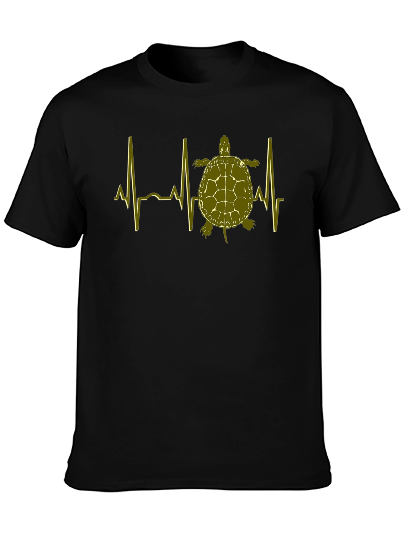Turtle Heartbeat T-Shirt - Black Cotton Tee