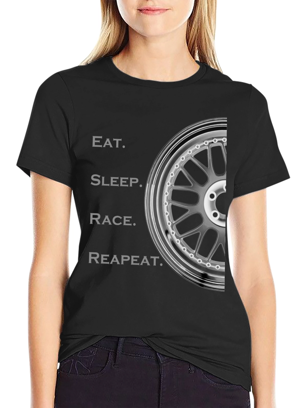 Eat Sleep Race Repeat T-Shirt - Automotive Enthusiast Design
