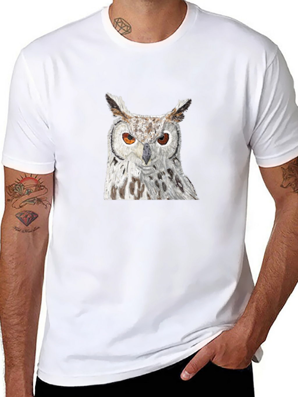 Owl Graphic Black T-Shirt - Unisex