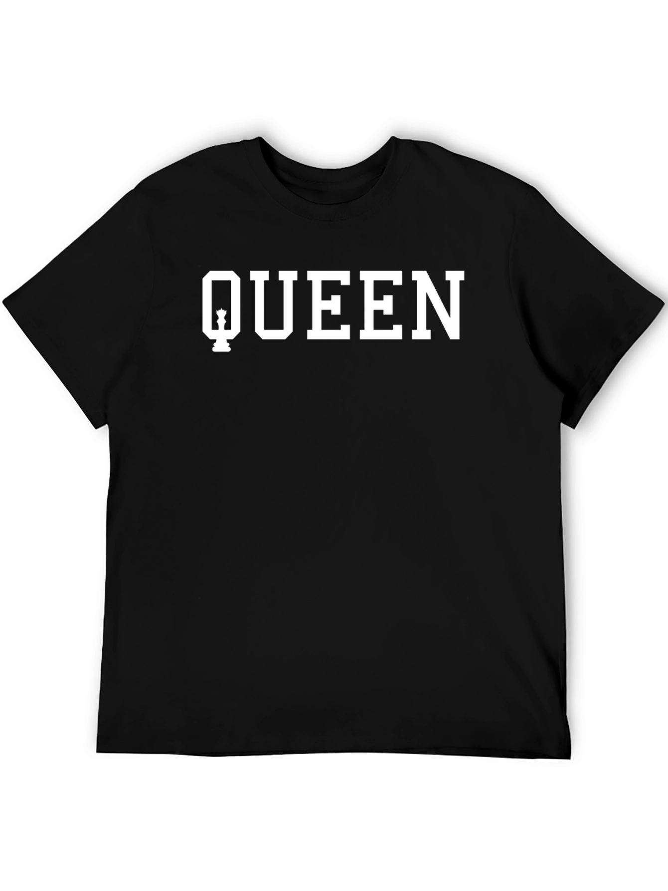 Queen Chess Piece Graphic Black T-Shirt
