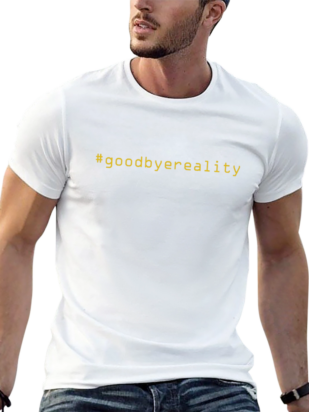 Goodbye Reality Graphic Tee - Black Cotton Comfort