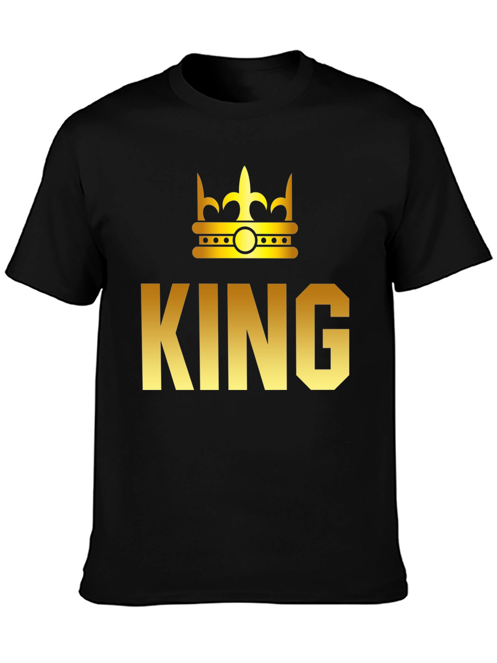 King Graphic T-Shirt - Gold Crown Print