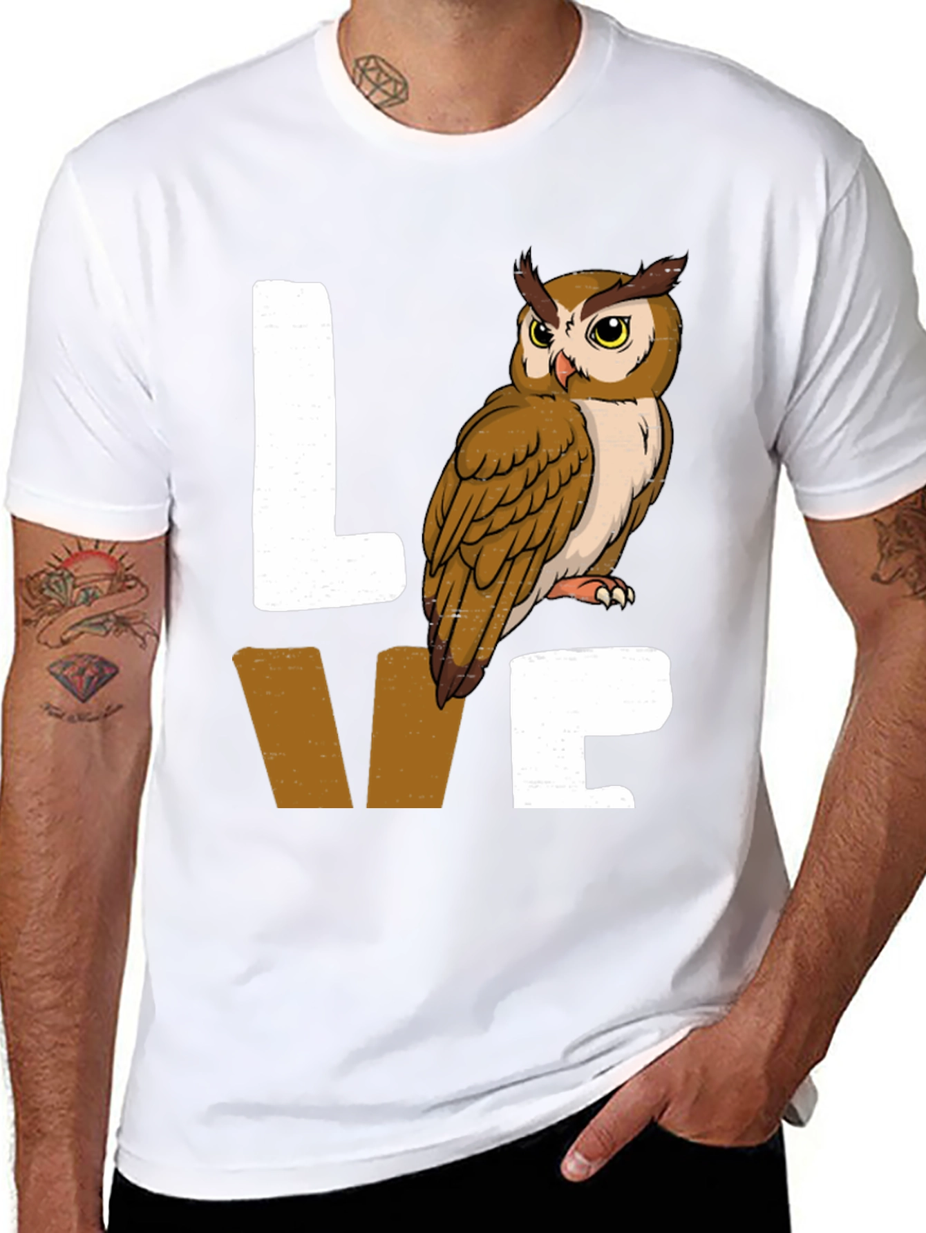 Owl Lover Graphic Tee - Black Cotton Blend