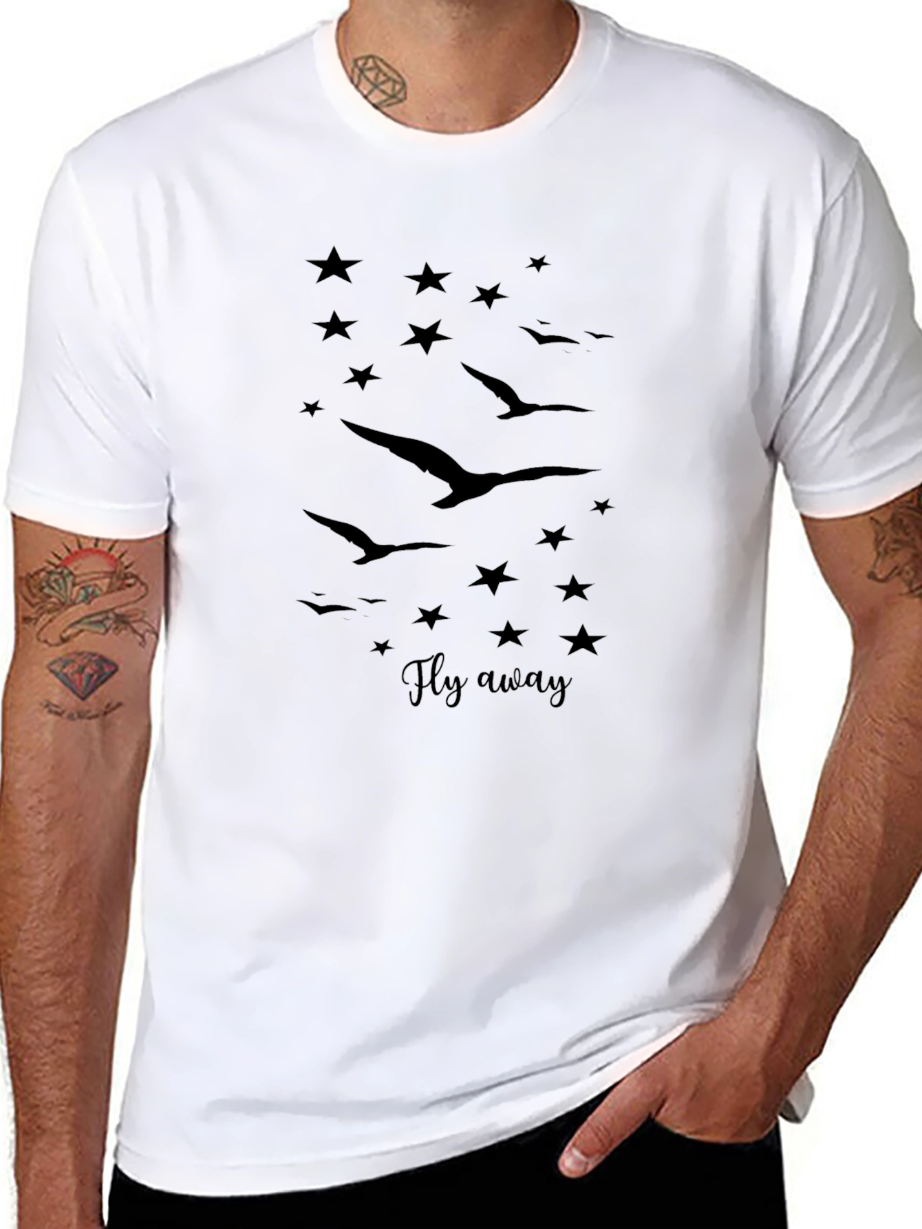 Fly Away Graphic Tee - Stylish Black T-Shirt
