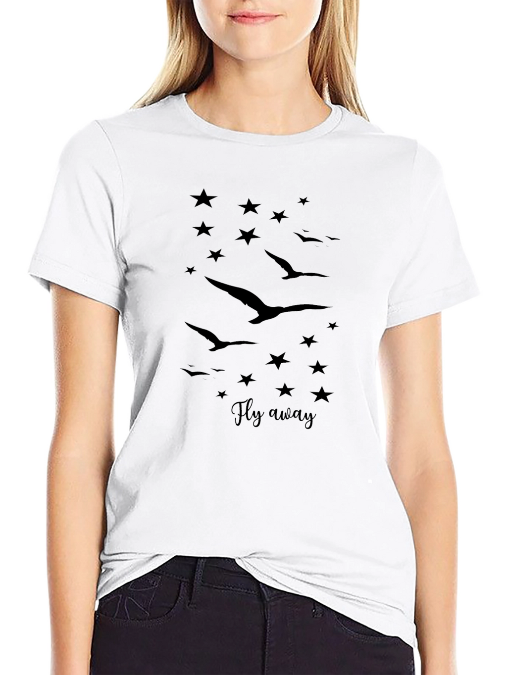 Fly Away Graphic Tee - Stylish Black T-Shirt