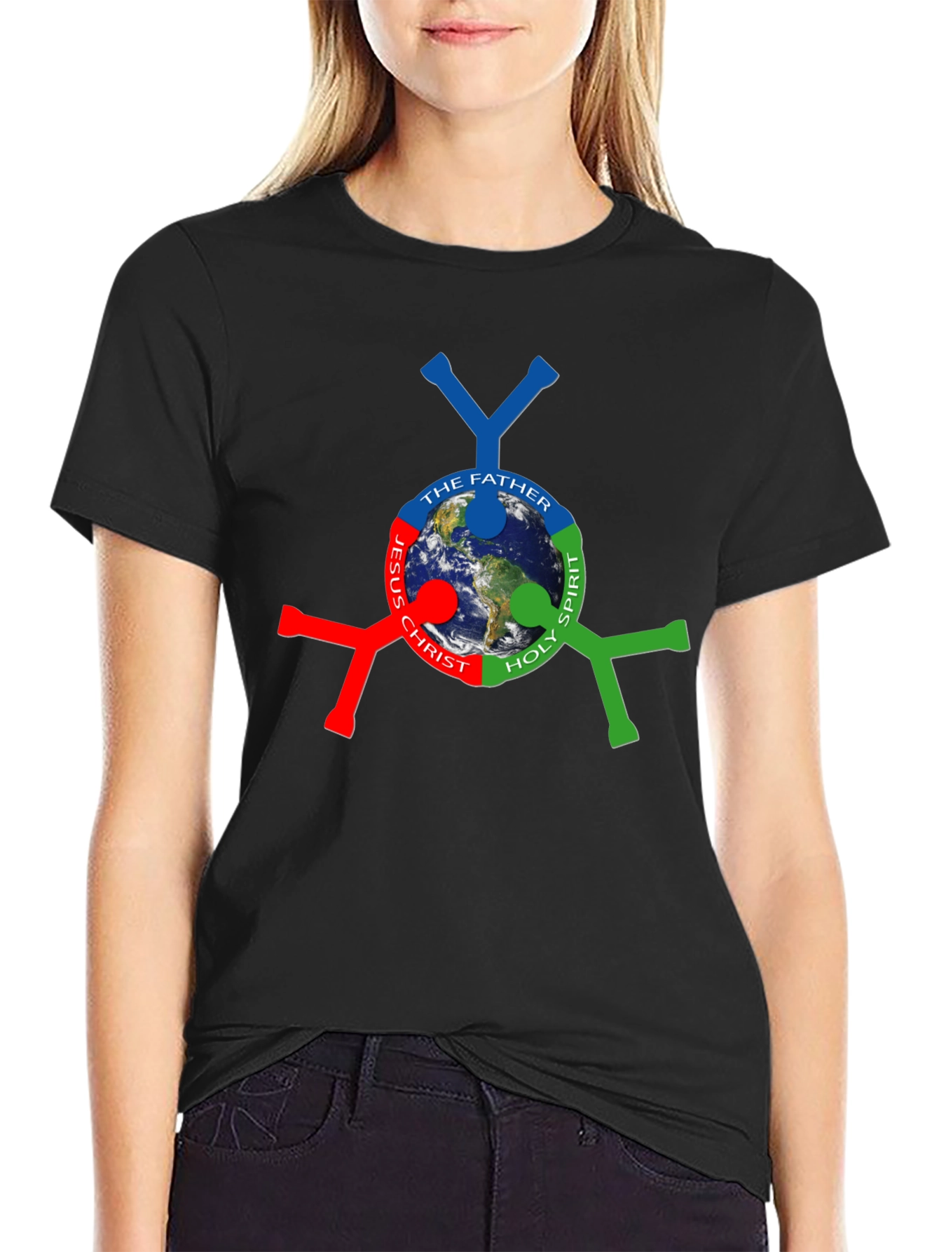 Trinity Earth Graphic Tee - Black Cotton Blend
