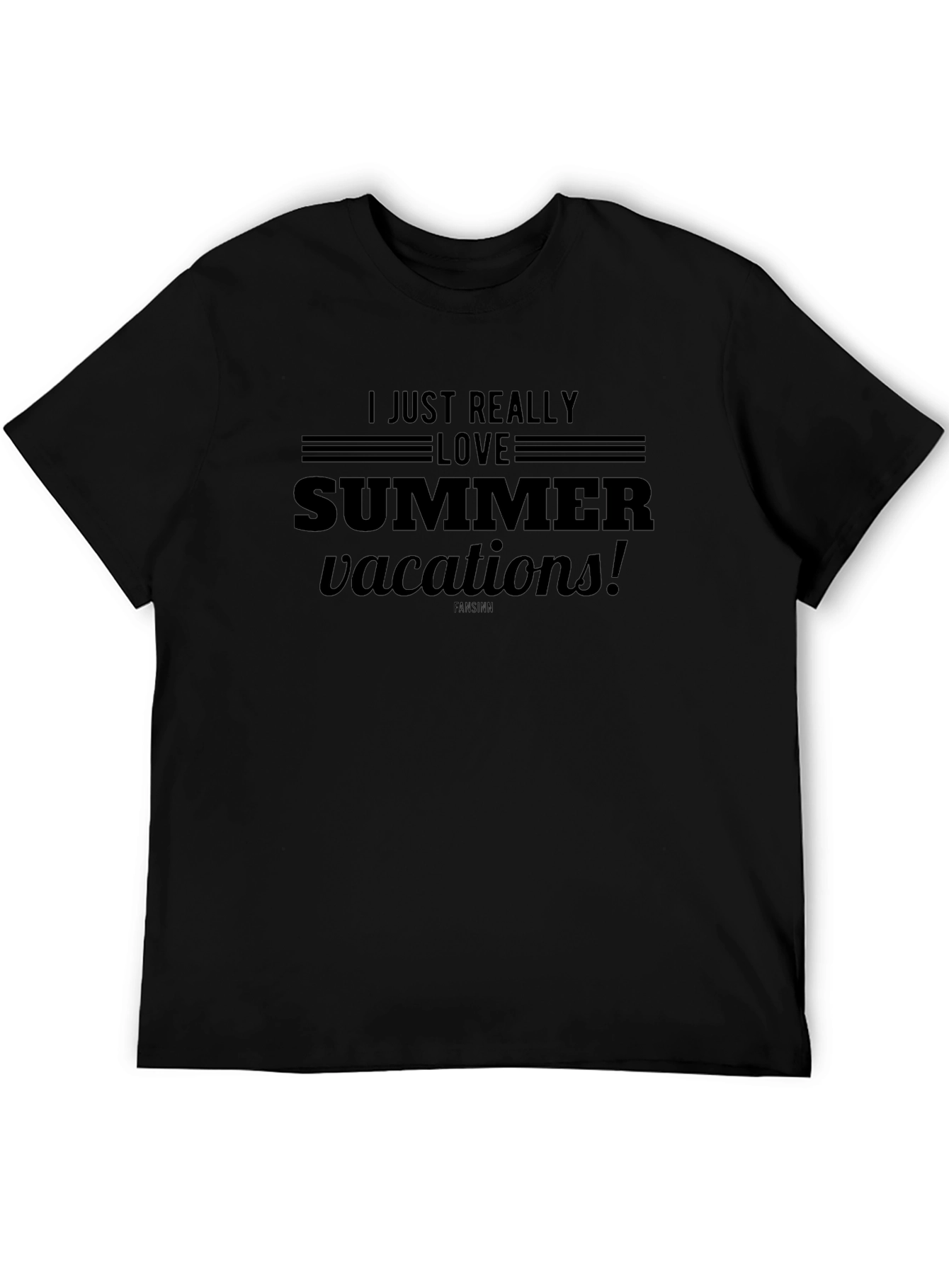 Summer Vacations Black Graphic Tee