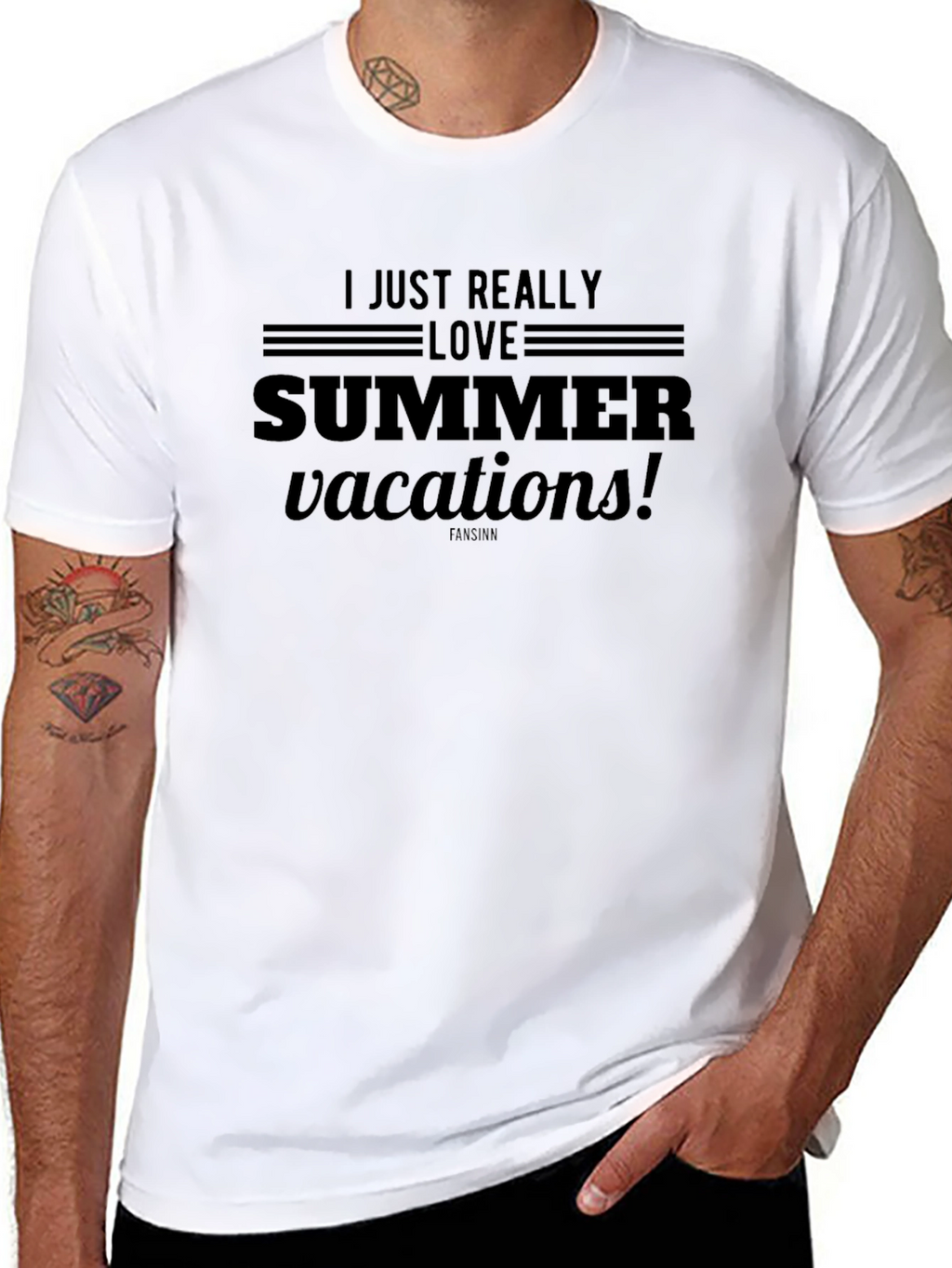Summer Vacations Black Graphic Tee