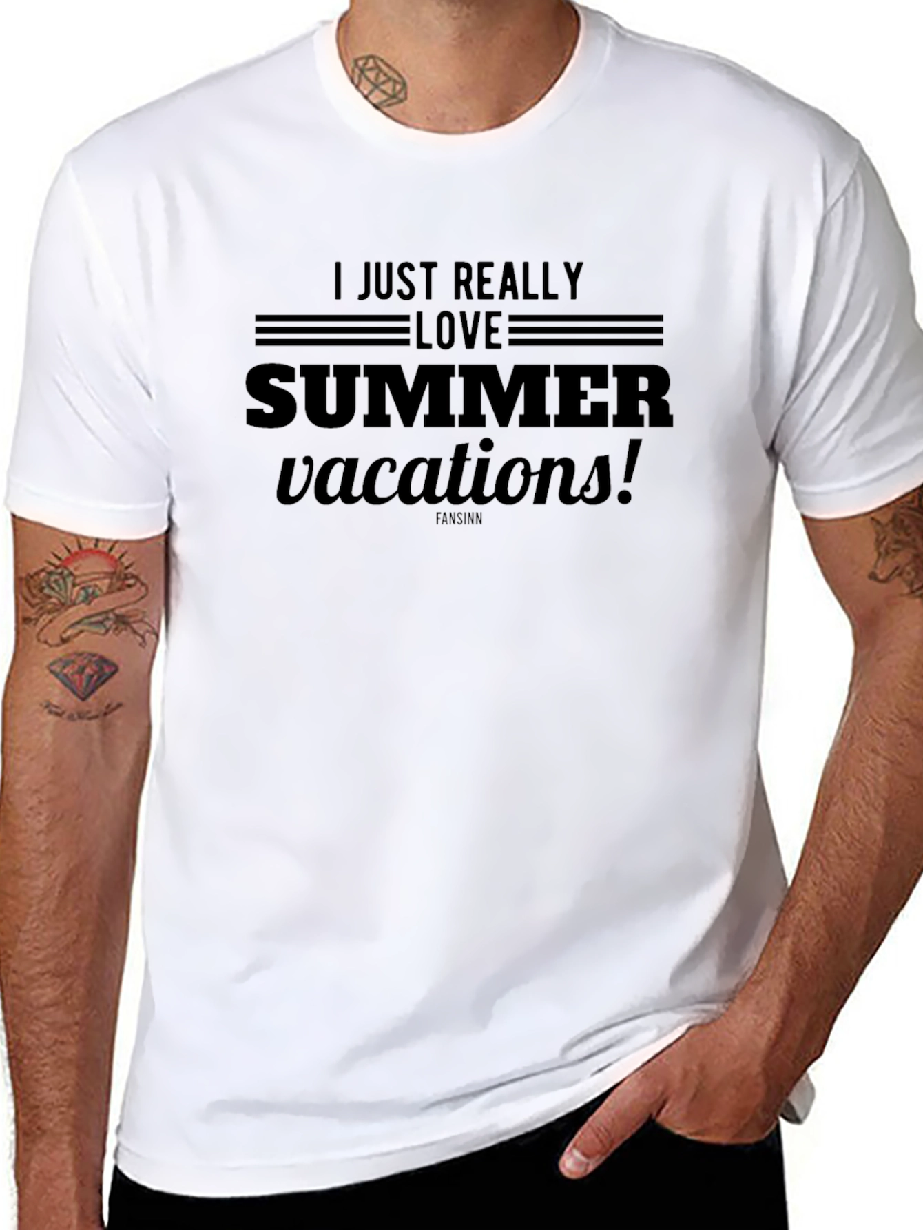 Summer Vacations Black Graphic Tee