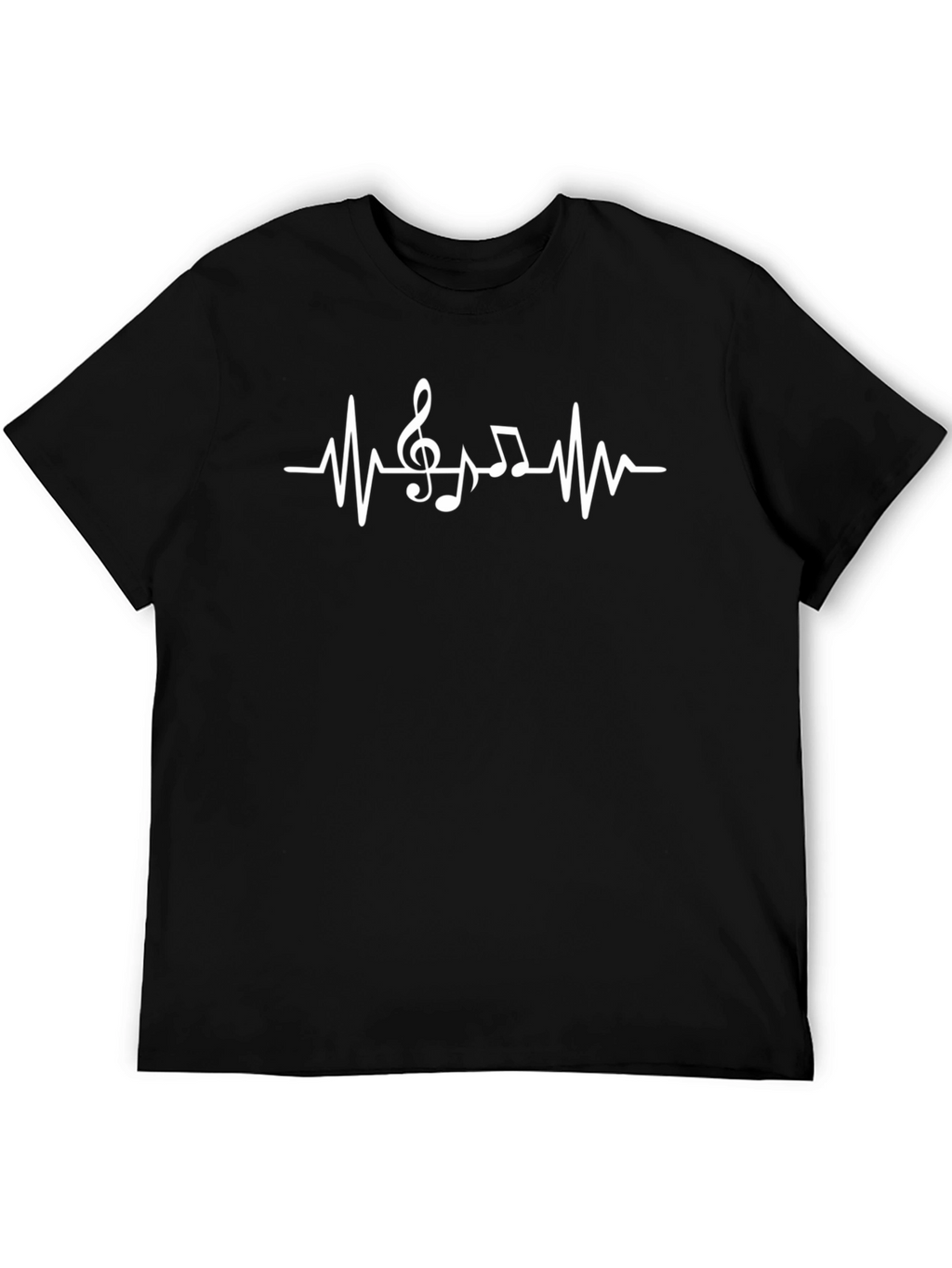 Musical Heartbeat T-Shirt - Black Cotton Tee