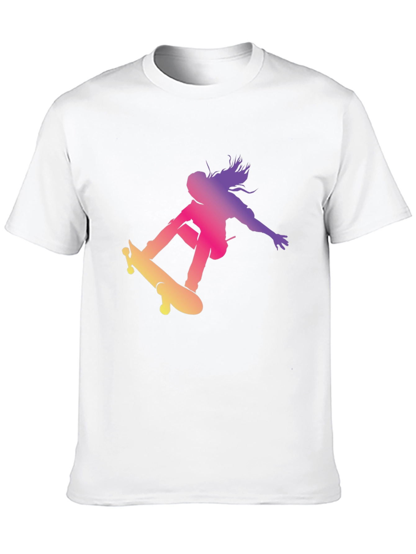 Skateboarder Graphic Black T-Shirt Cool Casual Top