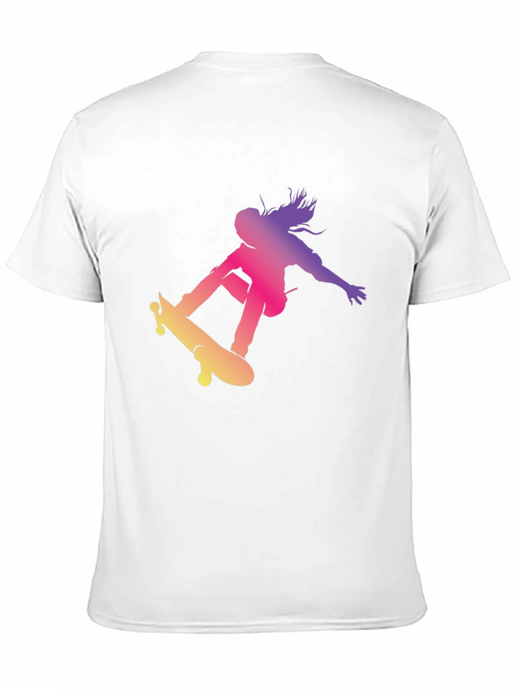 Skateboarder Graphic Black T-Shirt Cool Casual Top