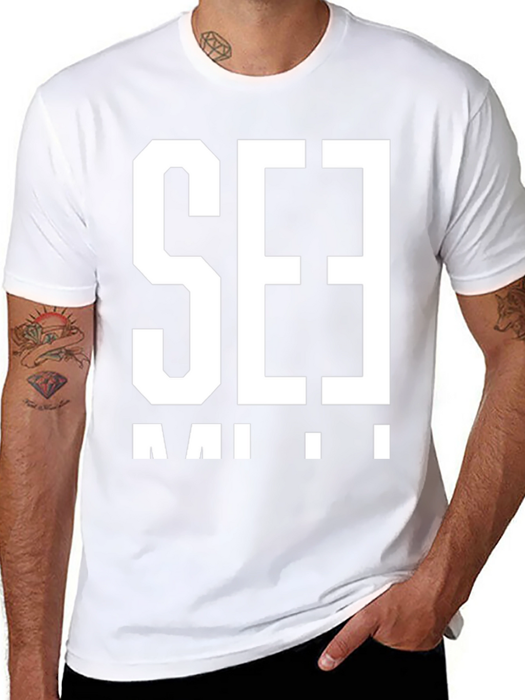 Bold Graphic T-Shirt - Black with White Print
