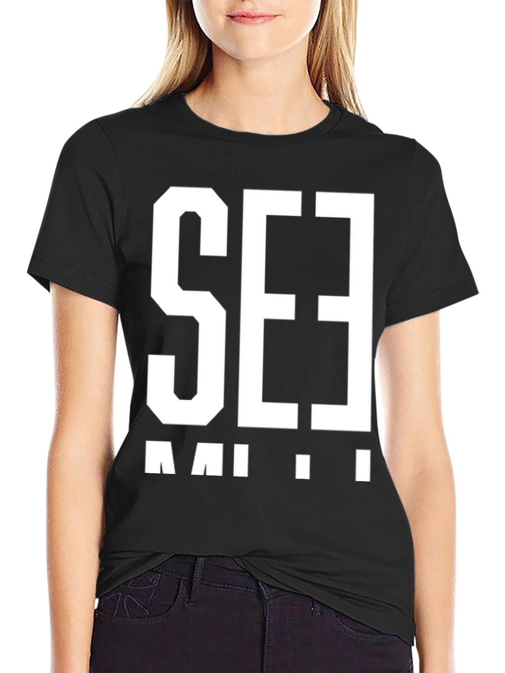 Bold Graphic T-Shirt - Black with White Print