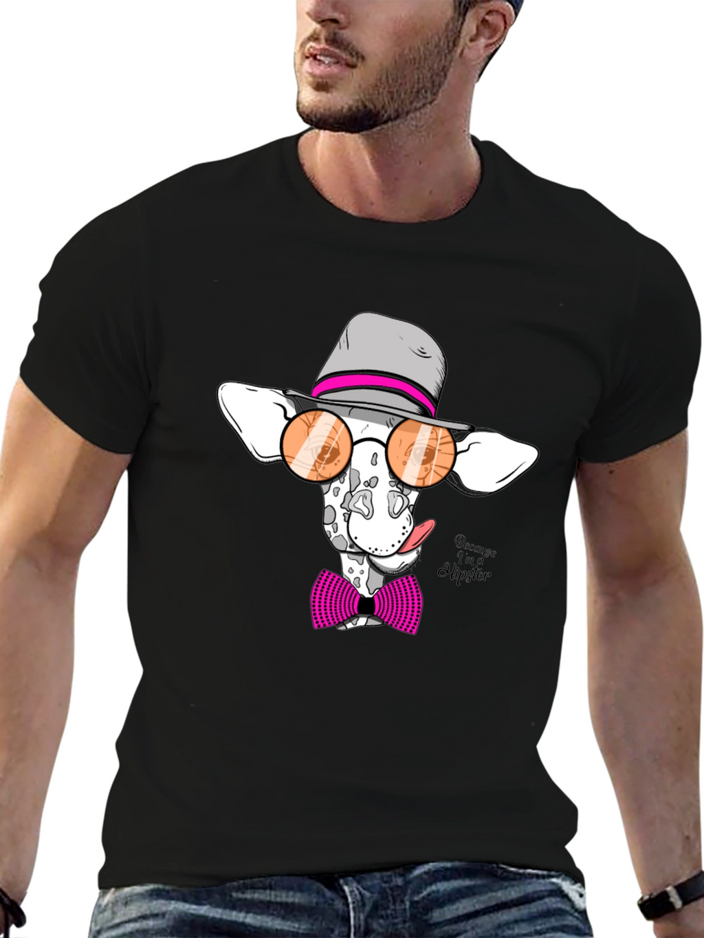 Hipster Giraffe Graphic T-Shirt - Funky Animal Print