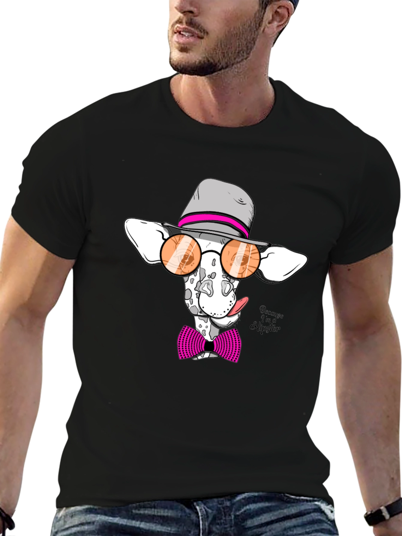 Hipster Giraffe Graphic T-Shirt - Funky Animal Print