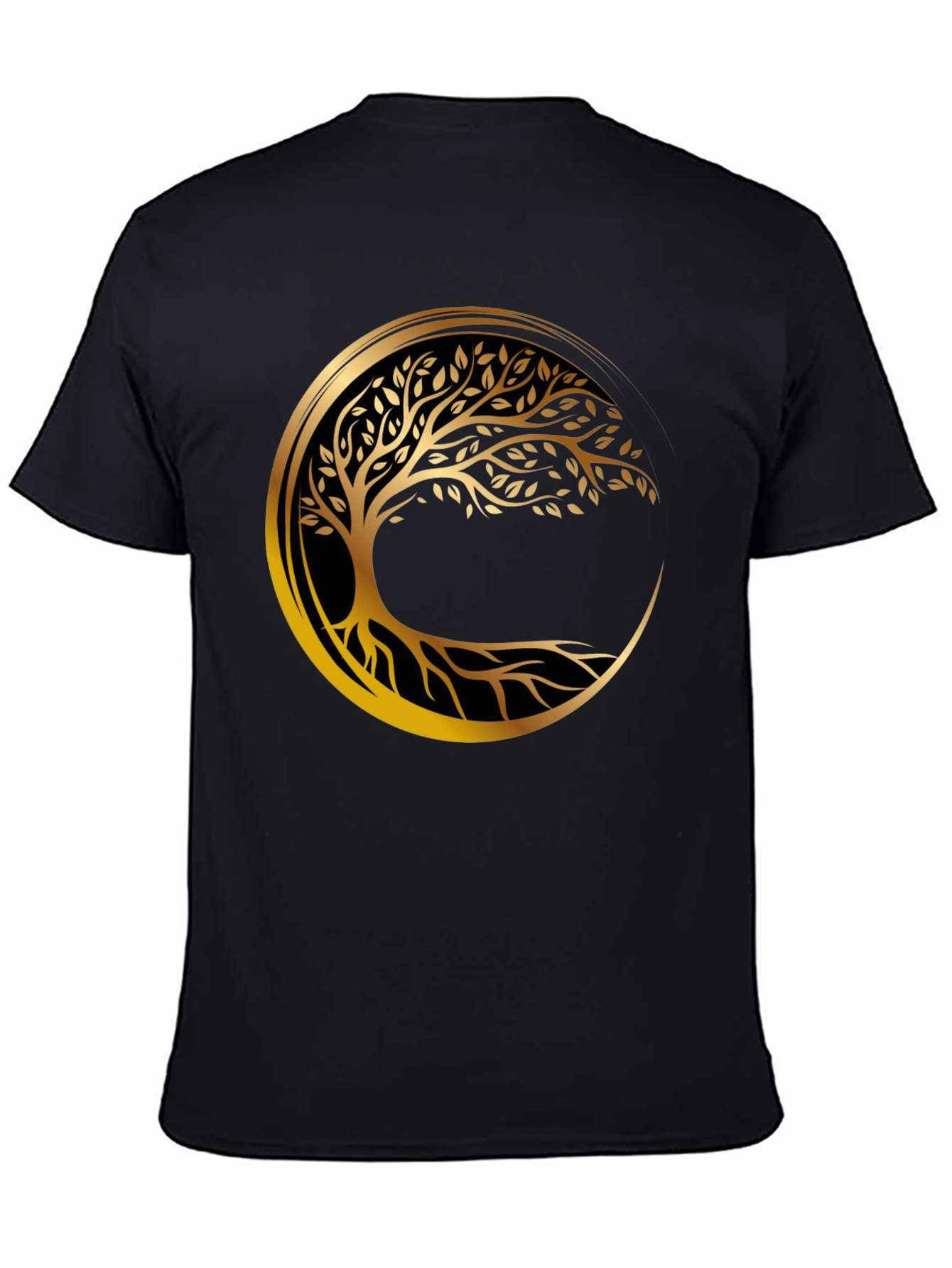 Tree of Life Graphic Tee - Black Cotton Blend Shirt