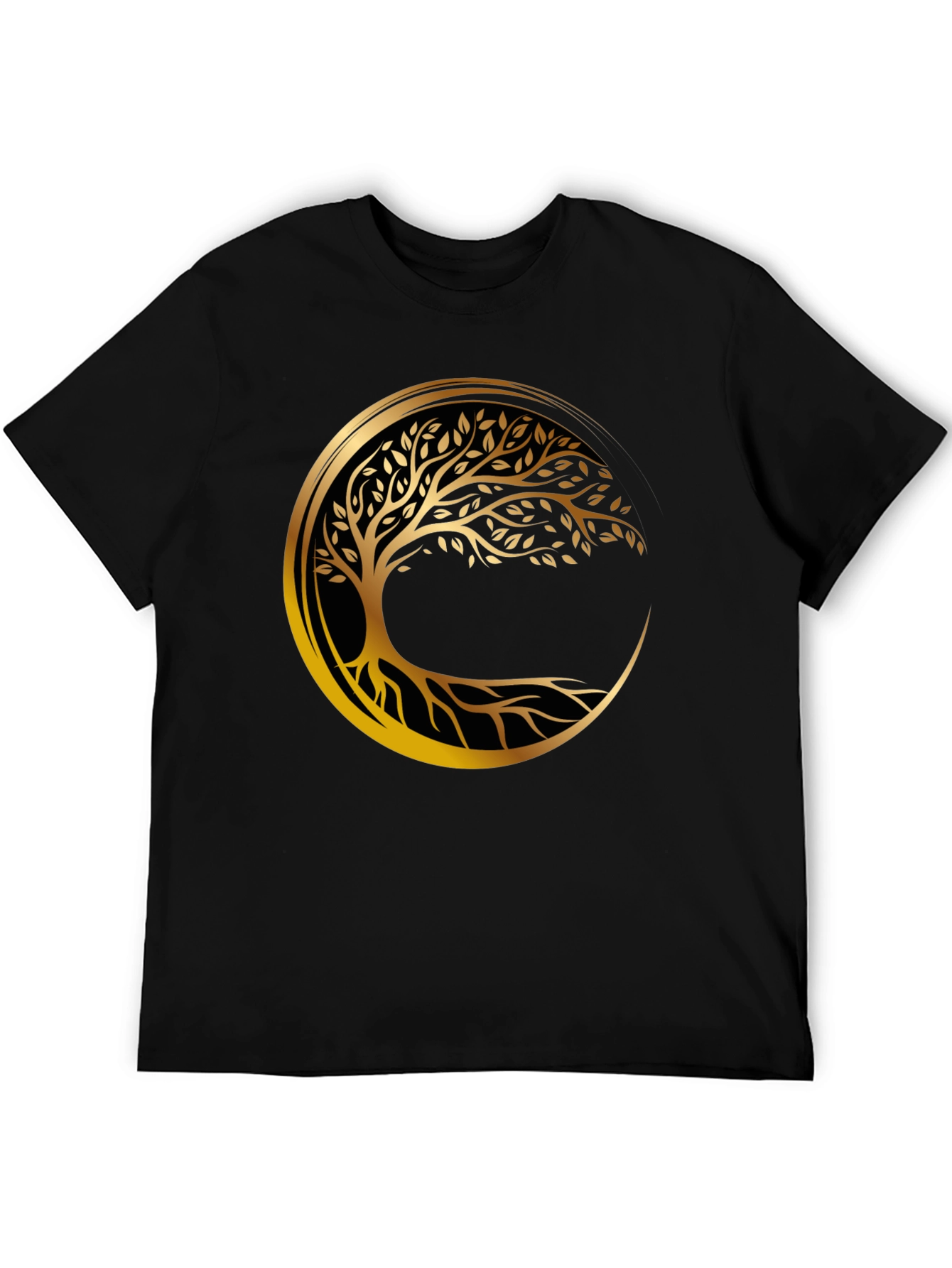 Tree of Life Graphic Tee - Black Cotton Blend Shirt