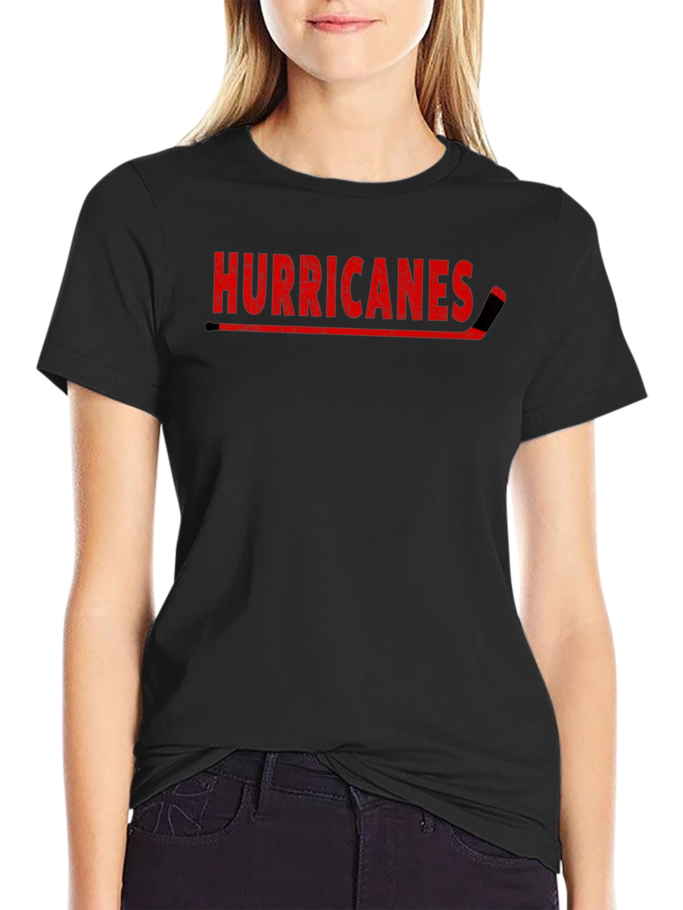 Hurricanes Hockey Fan T-Shirt - Red on Black