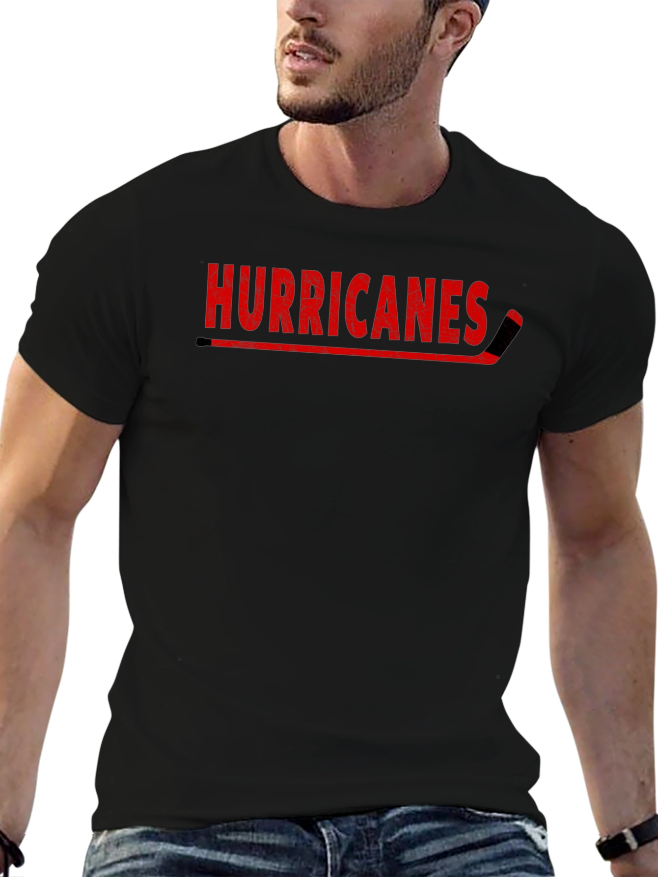 Hurricanes Hockey Fan T-Shirt - Red on Black