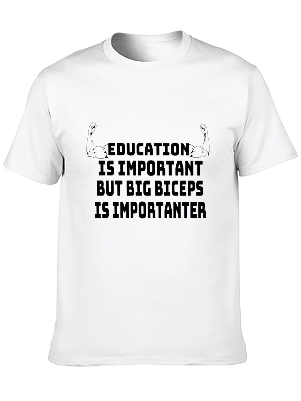Education Vs. Biceps Graphic T-Shirt