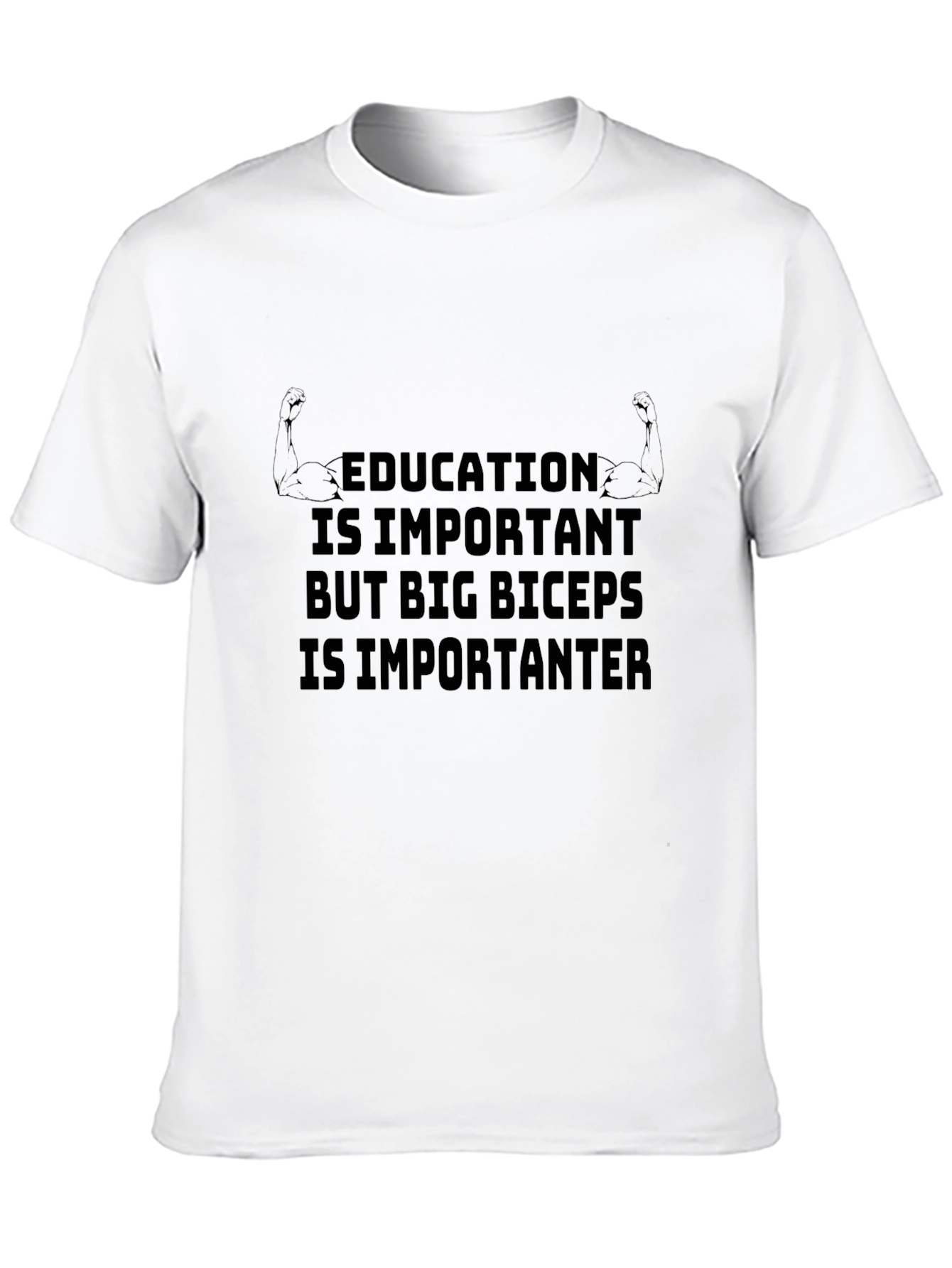 Education Vs. Biceps Graphic T-Shirt
