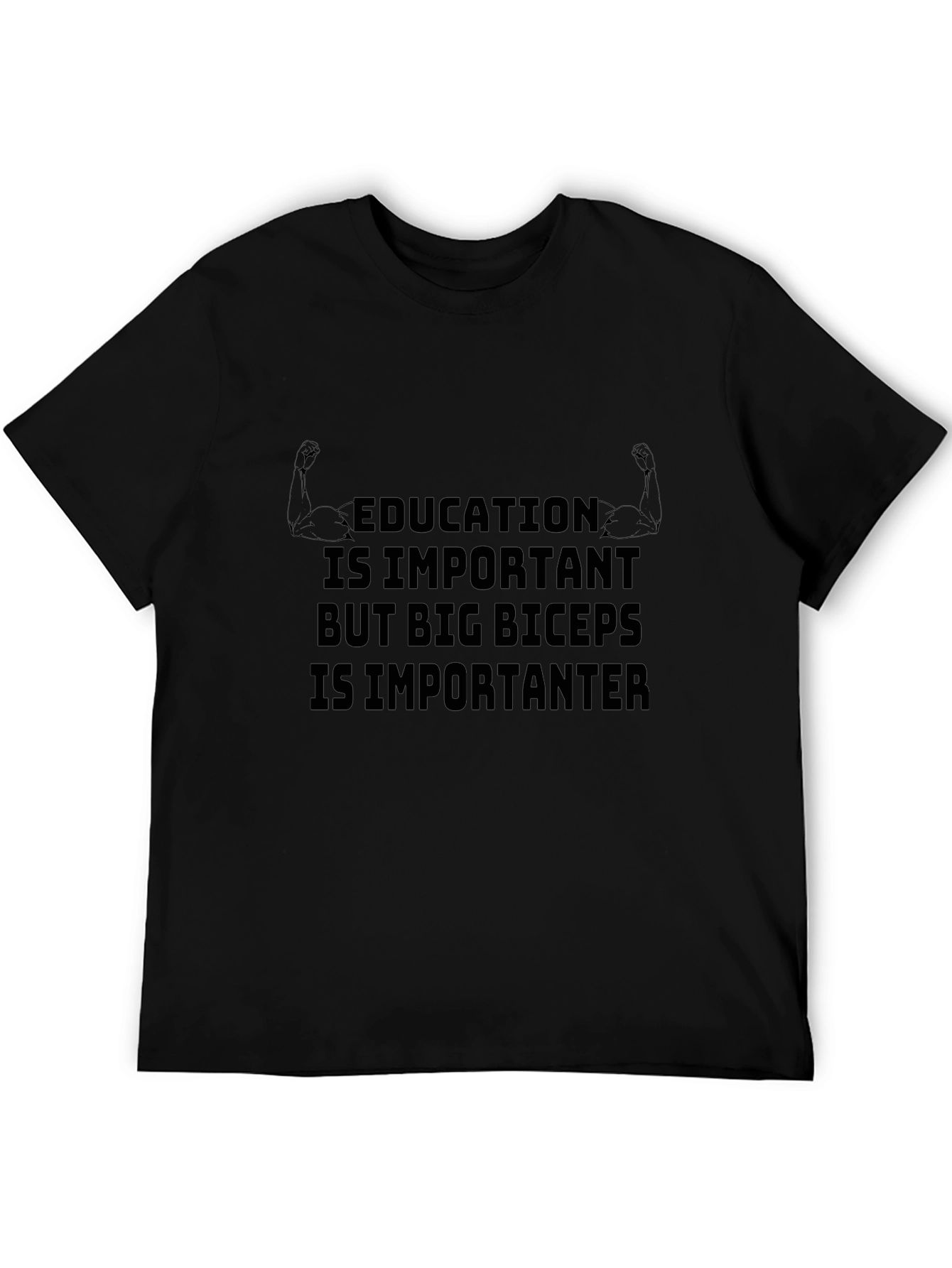 Education Vs. Biceps Graphic T-Shirt