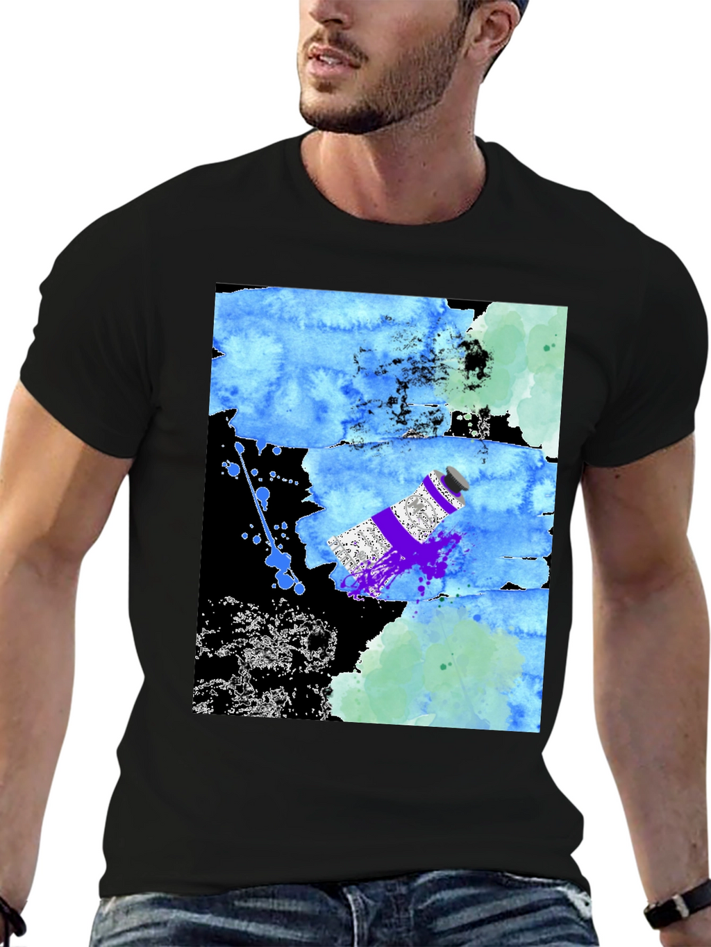 Abstract Art T-Shirt: Paint Tube Splash