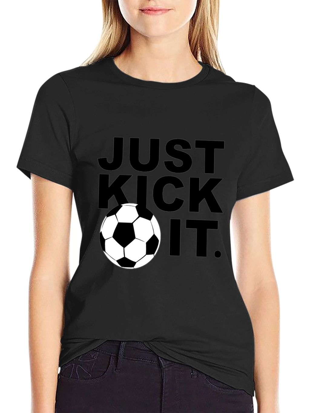 Just Kick It Graphic Tee - Soccer Ball Design