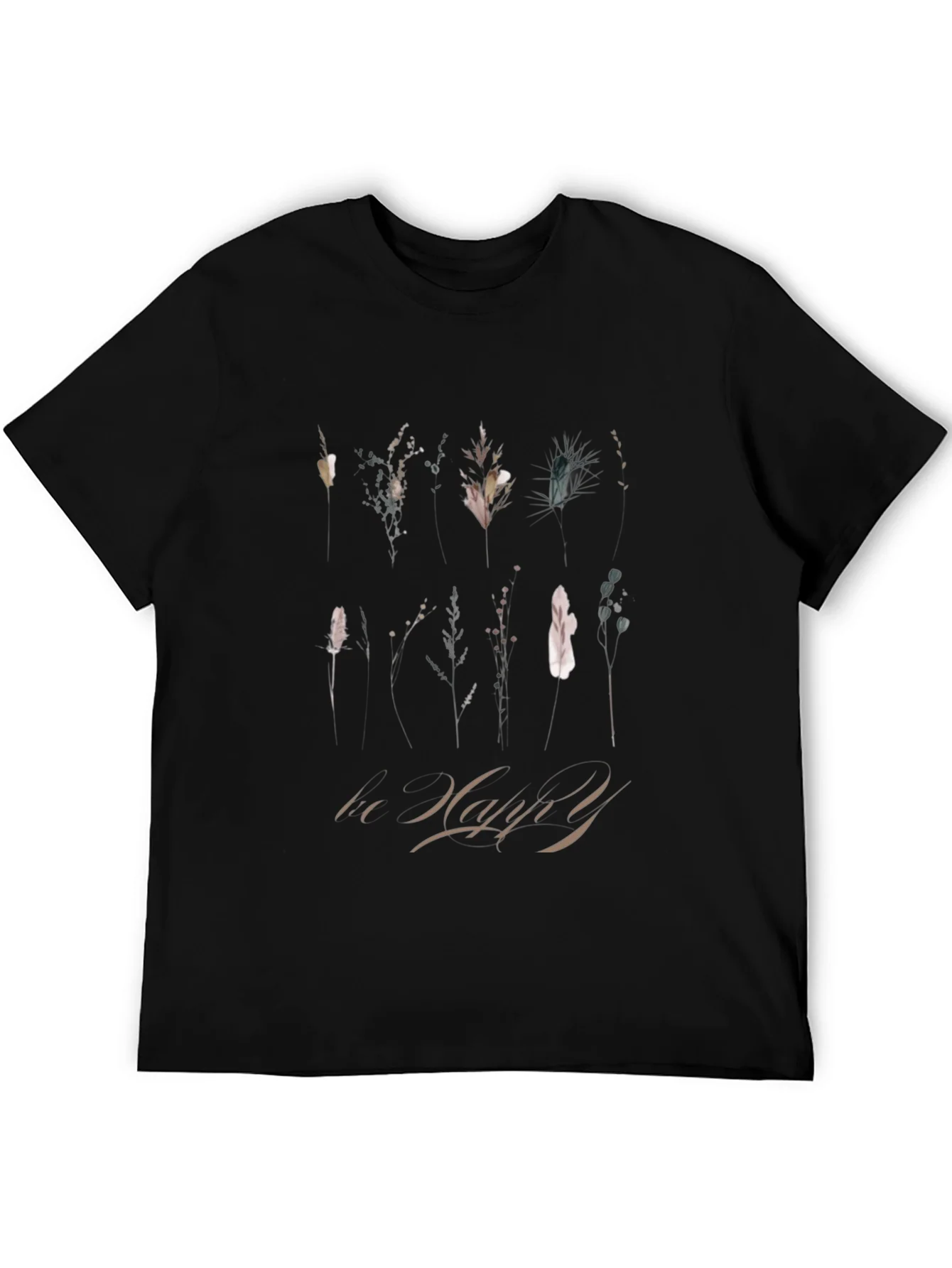 Botanical T-Shirt: Be Happy Graphic Tee