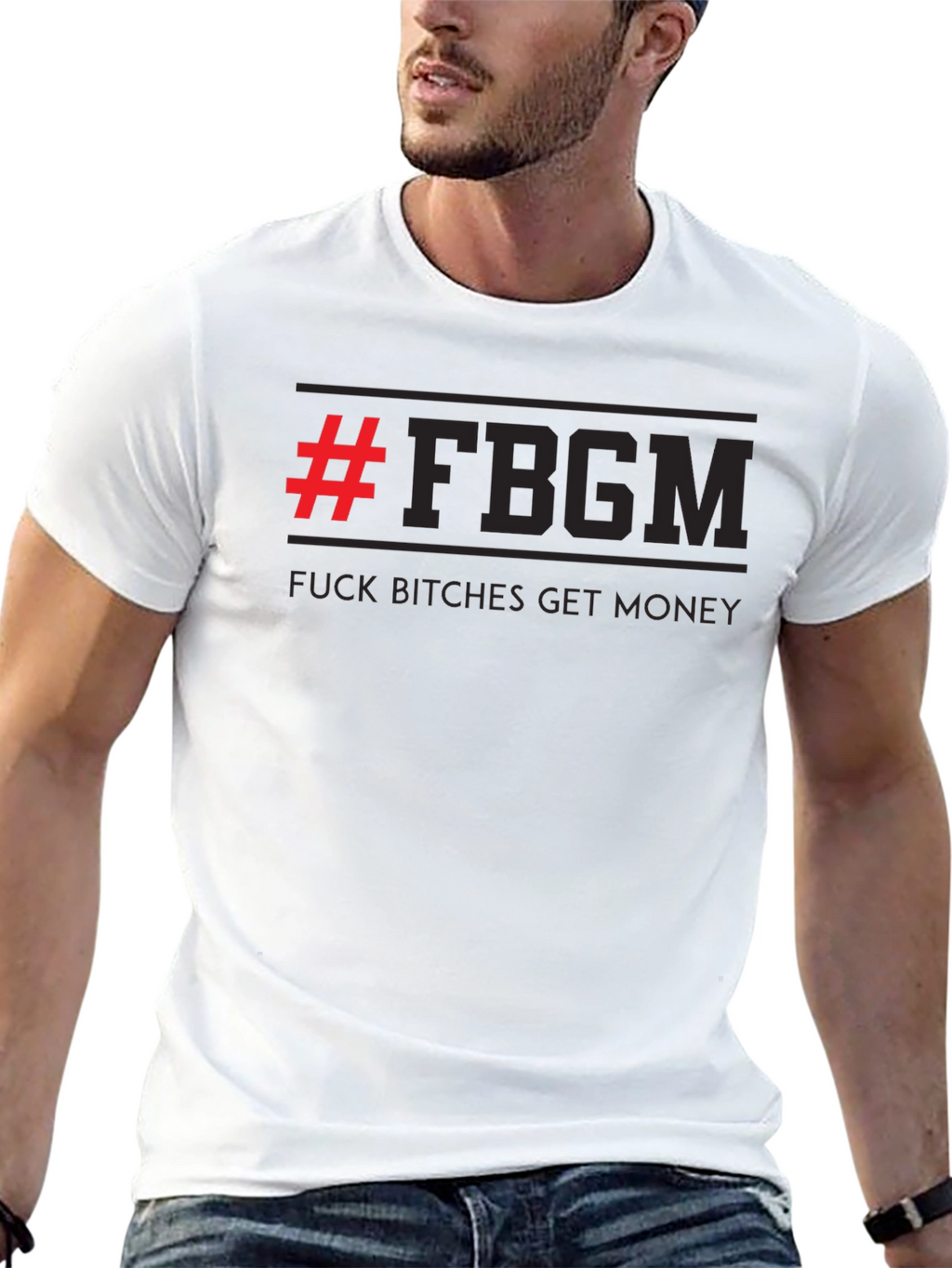 F*ck B*tches Get Money Black Graphic Tee