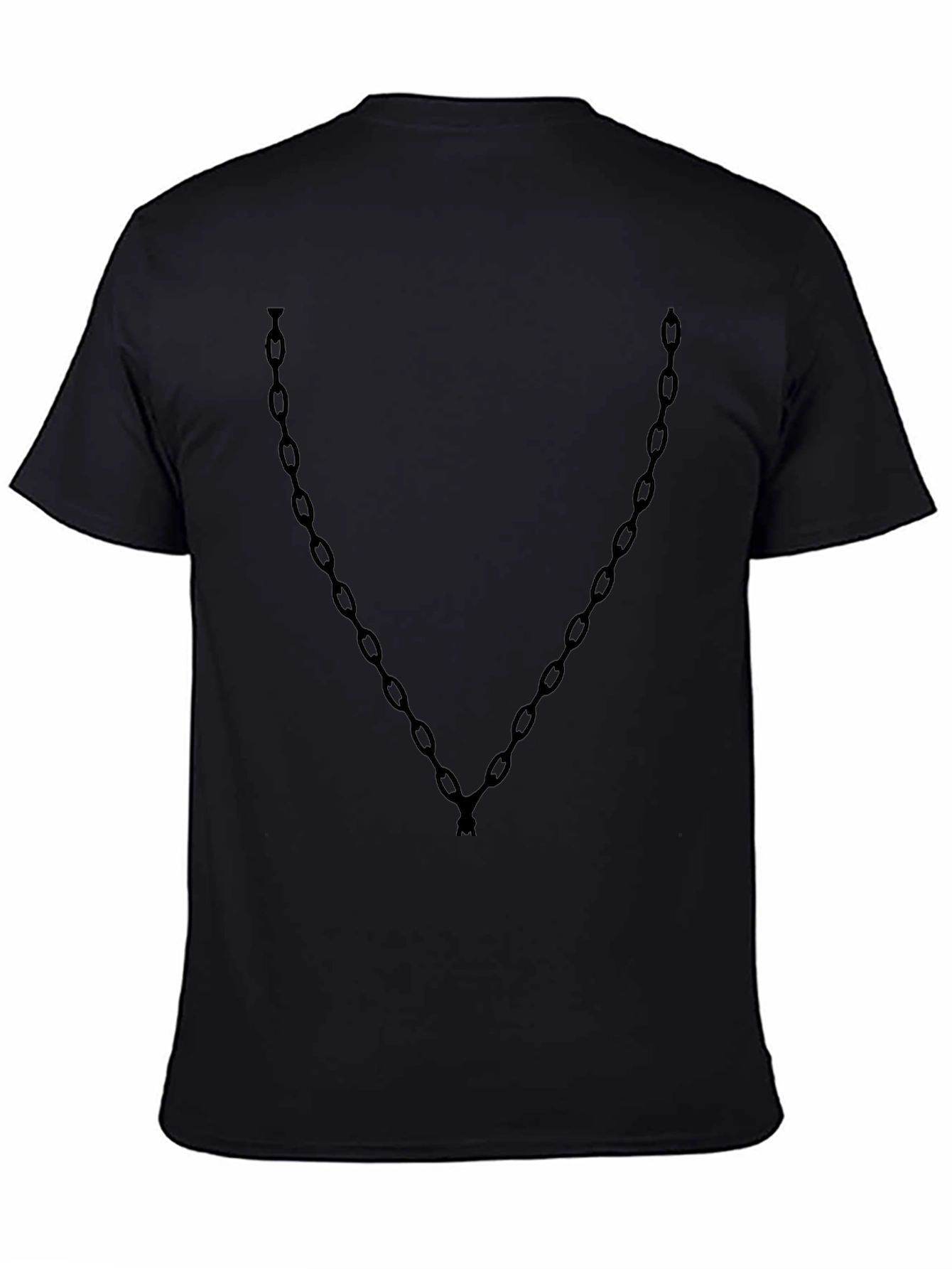 Chain Graphic Black Tee - Edgy Casual Style
