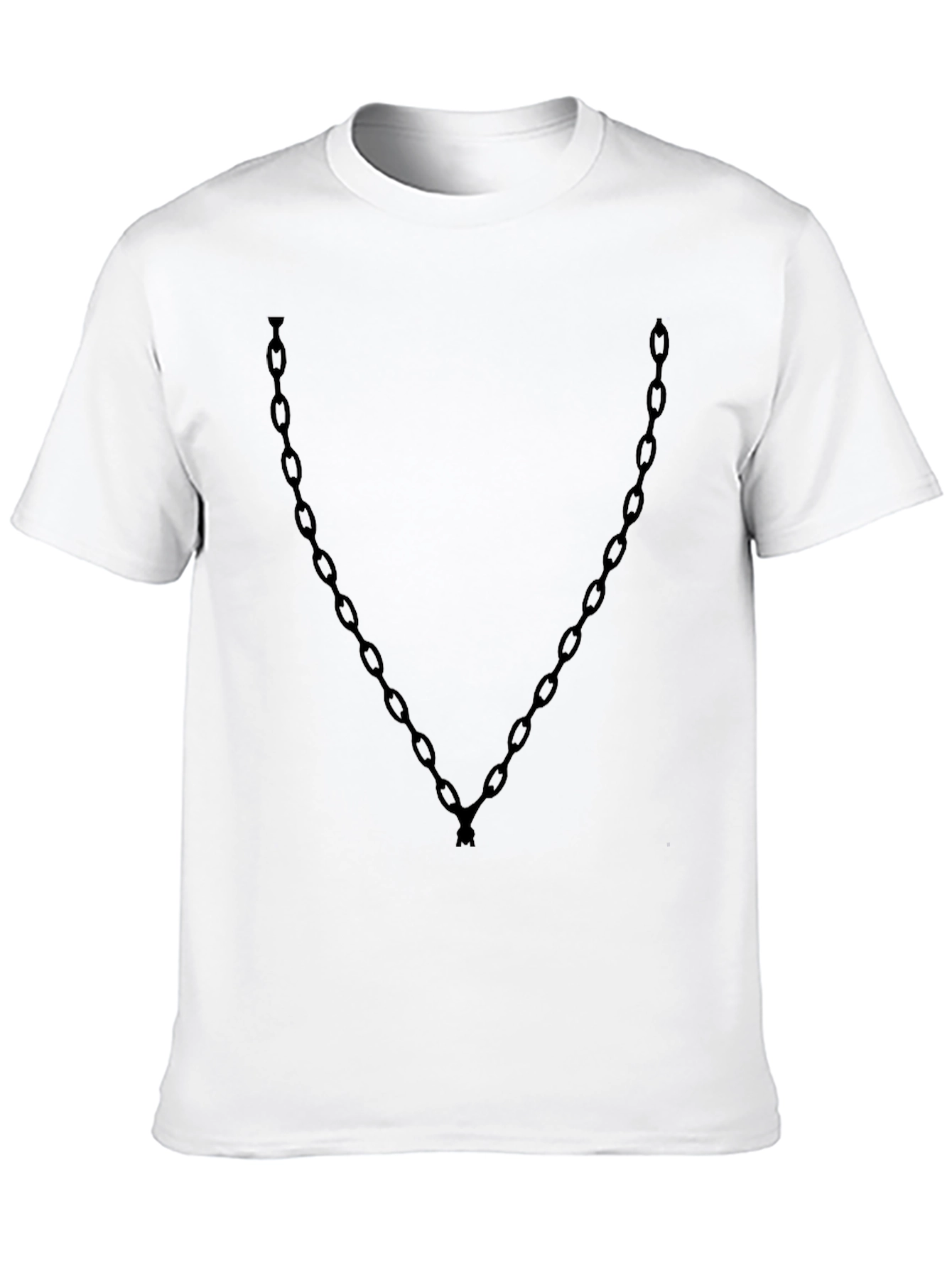 Chain Graphic Black Tee - Edgy Casual Style
