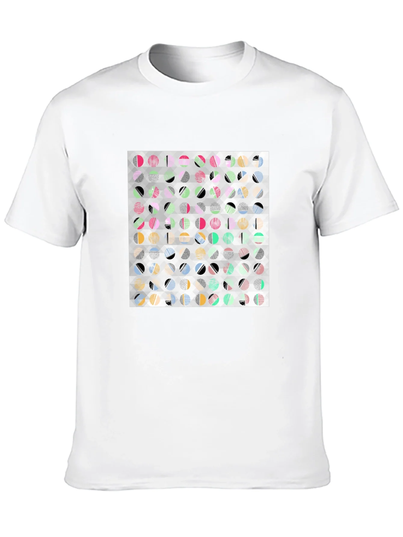 Abstract Geometric Print Black T-Shirt