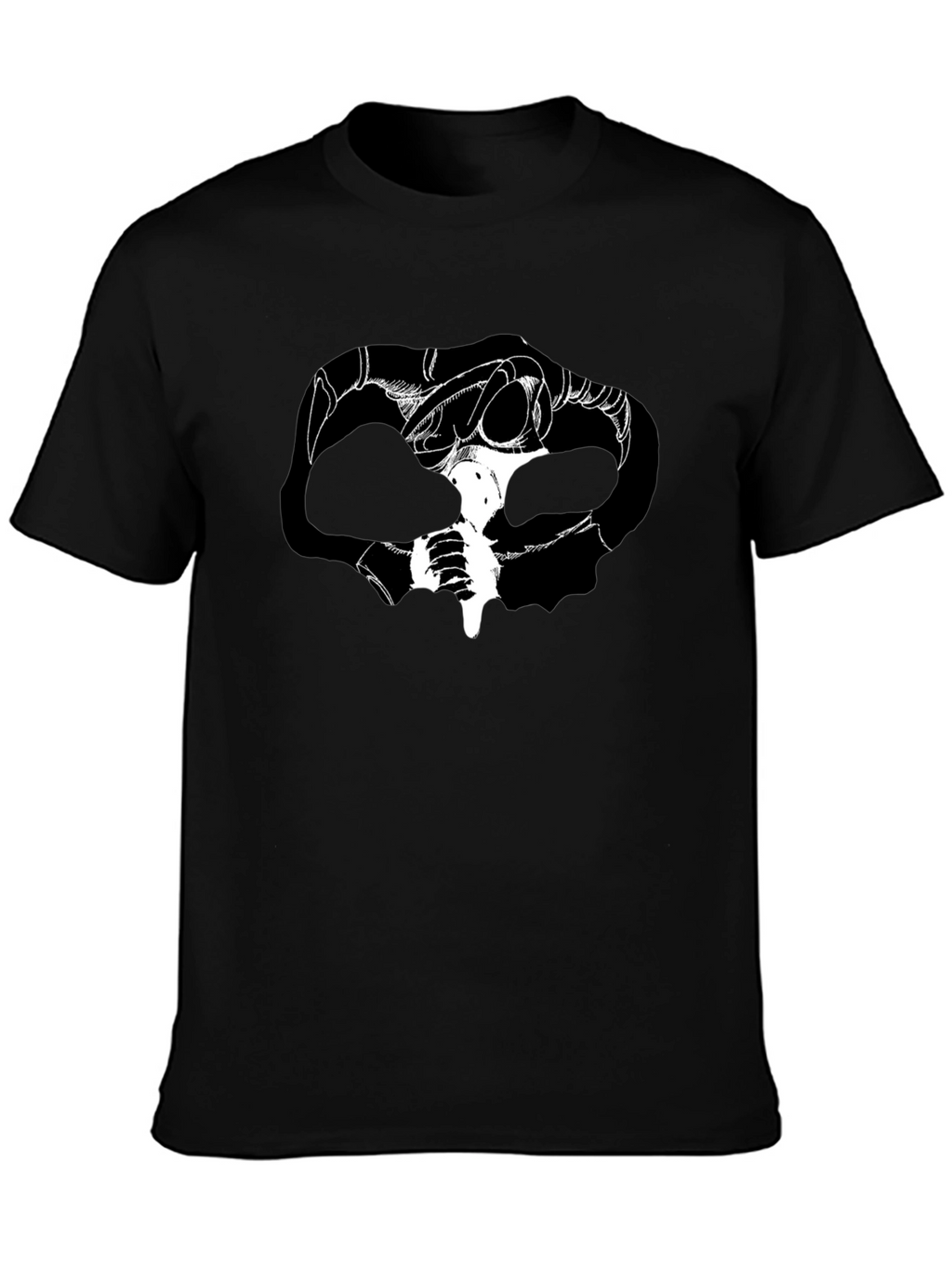 Graphic Print Skull Tee - Dark Fantasy Style